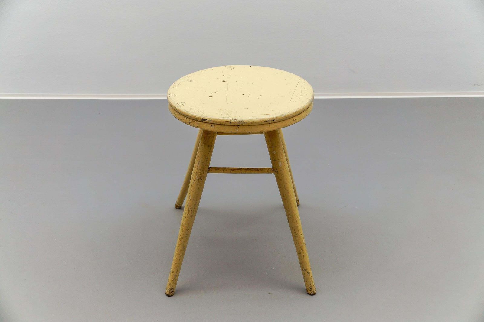 Lovely French Art Deco Wooden Working Stool, 1940s photo Furniture