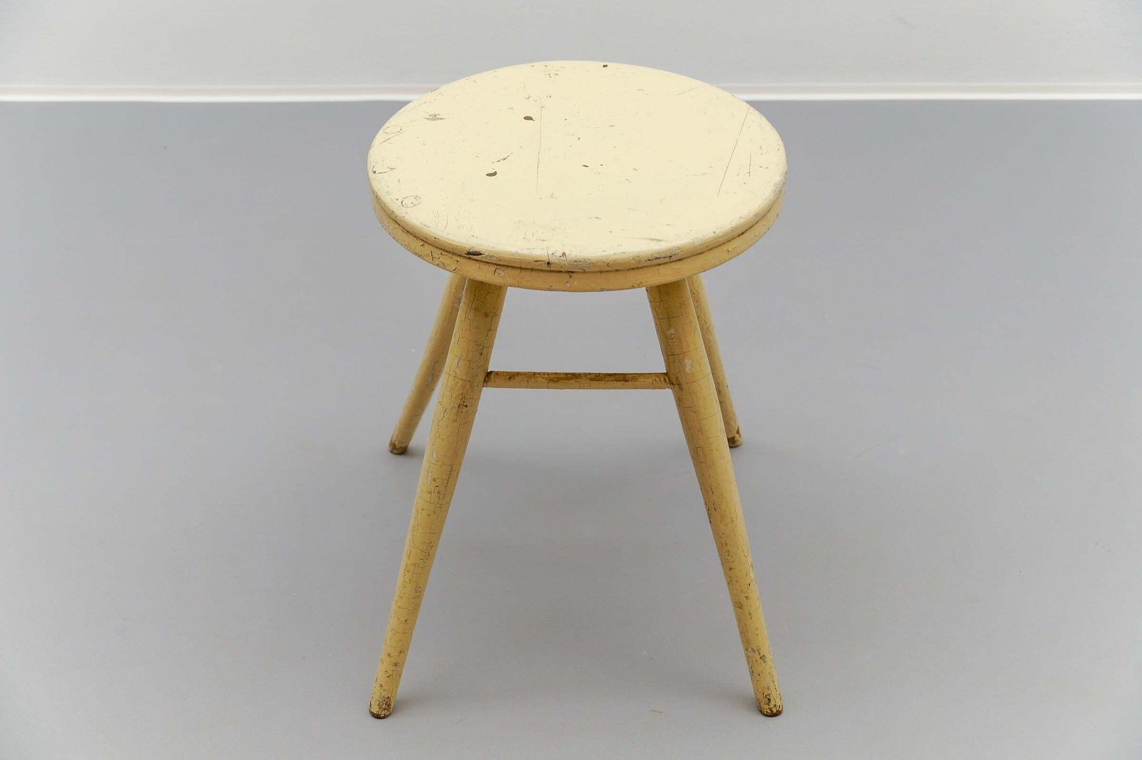 Lovely French Art Deco Wooden Working Stool, 1940s photo 643.0