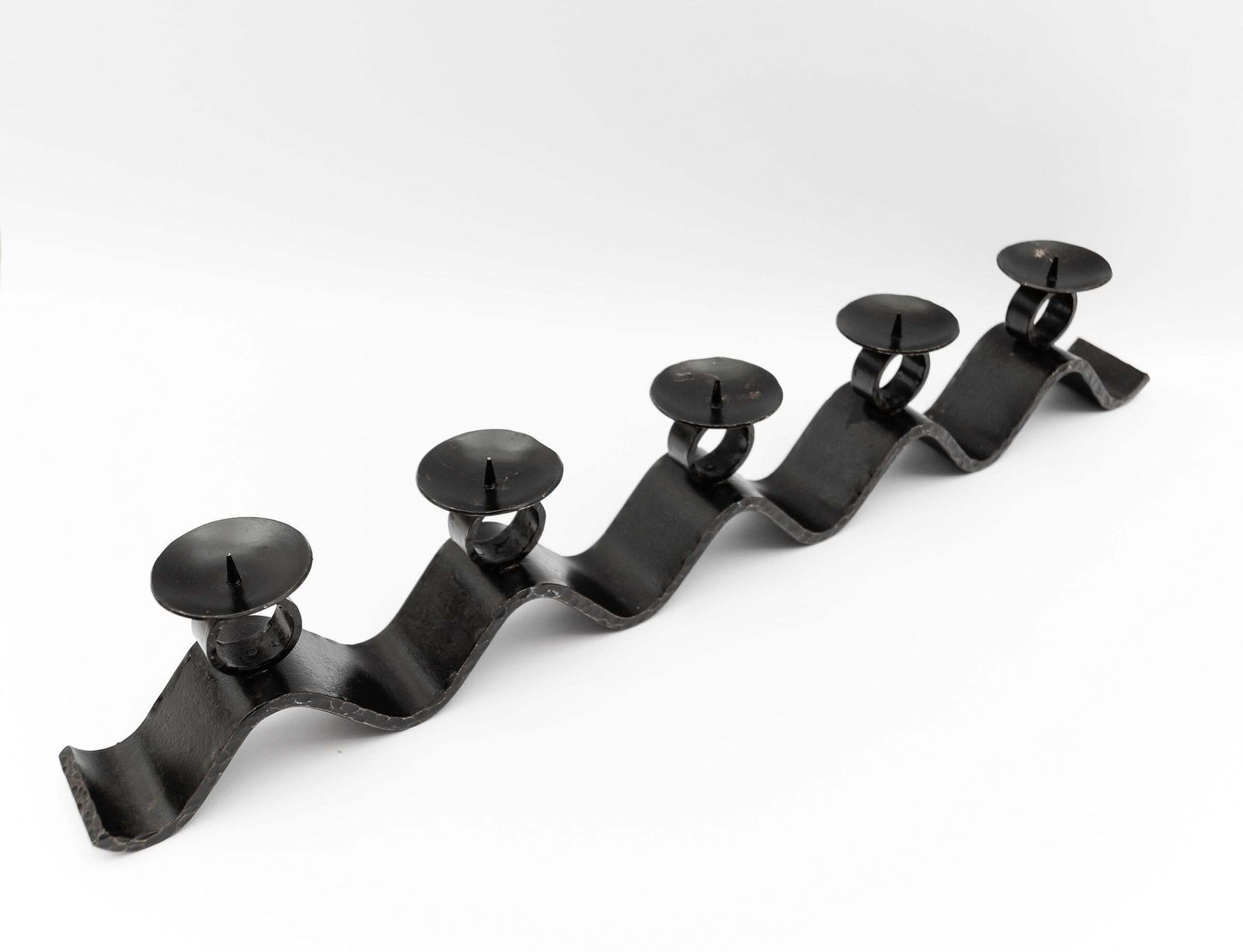 Wrought Iron Wave Handmade Artist Brutalist Candleholder, 1960s Austria photo buy