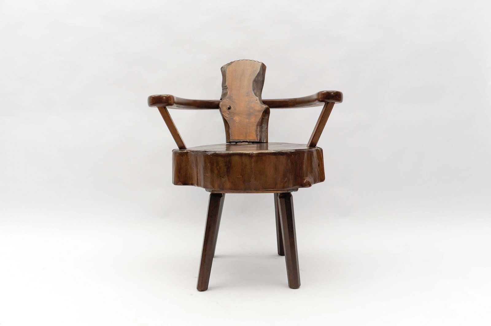 Mid Century Modern French Wooden Armchair, Pierre Chapo Attributed, 1960s photo furniture