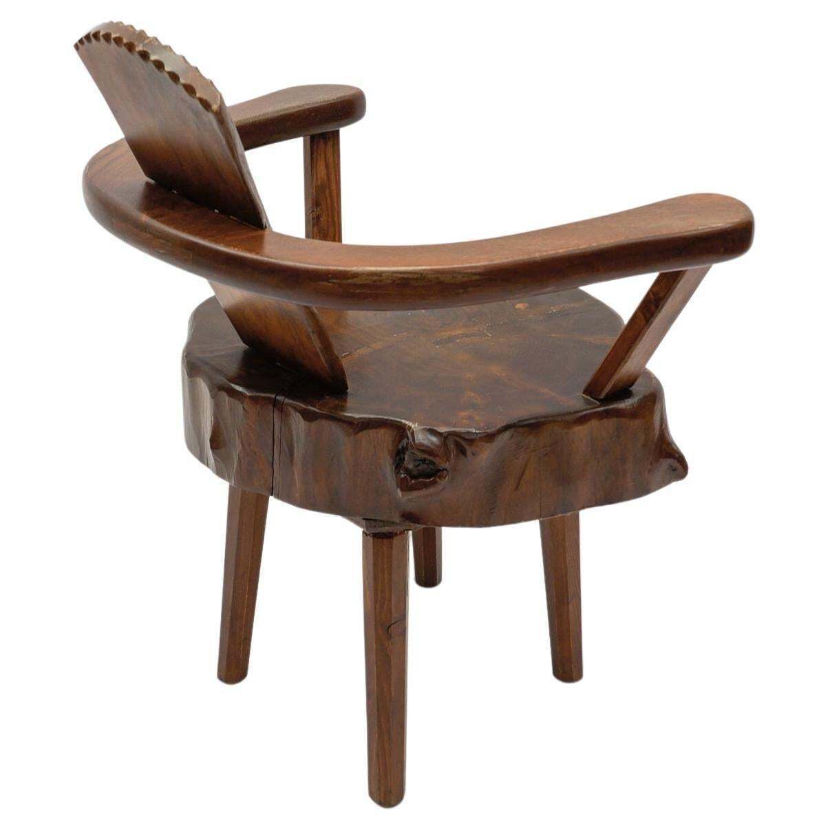 Mid Century Modern French Wooden Armchair, Pierre Chapo Attributed, 1960s
