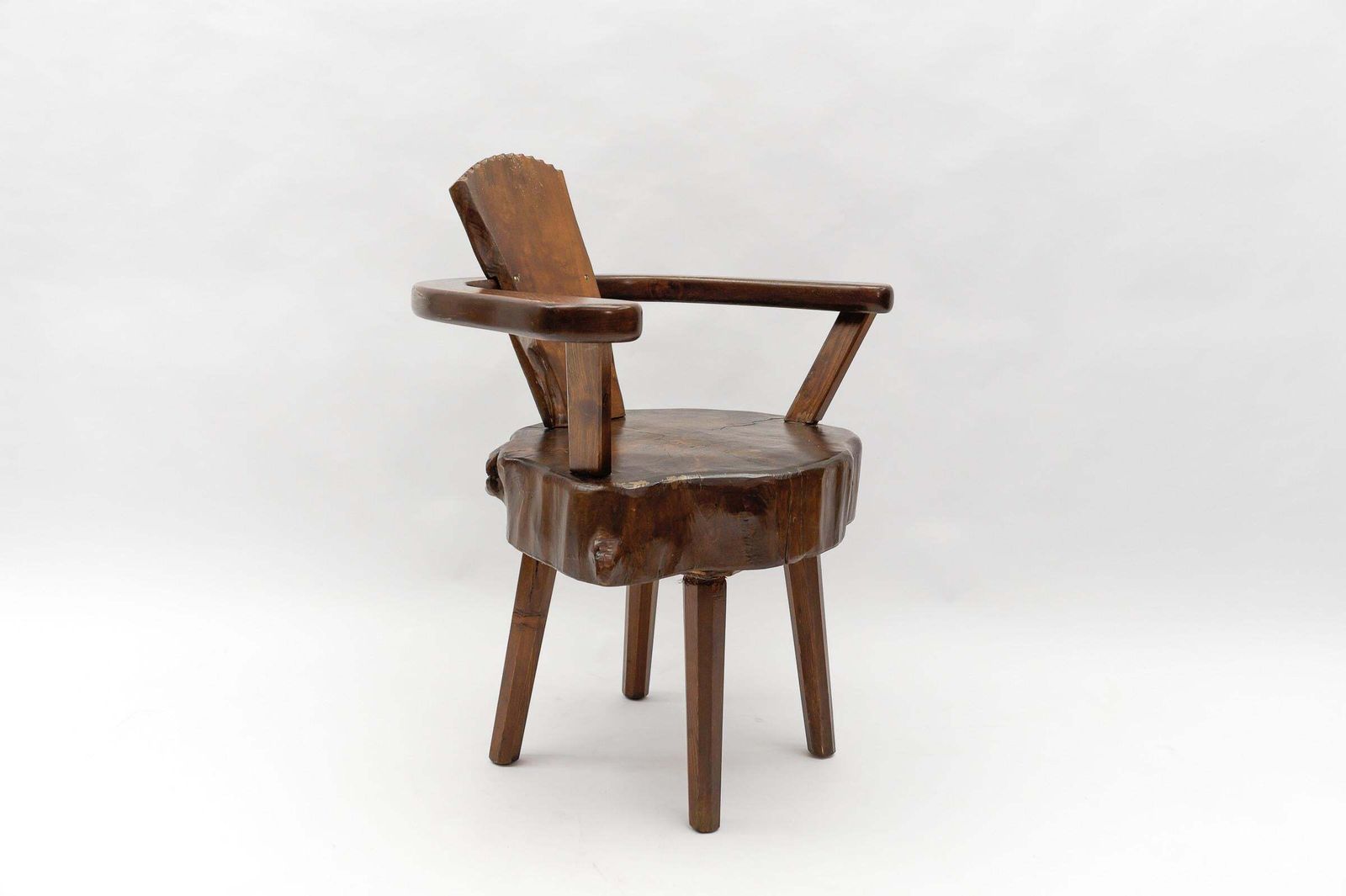 Mid Century Modern French Wooden Armchair, Pierre Chapo Attributed, 1960s photo 815.0