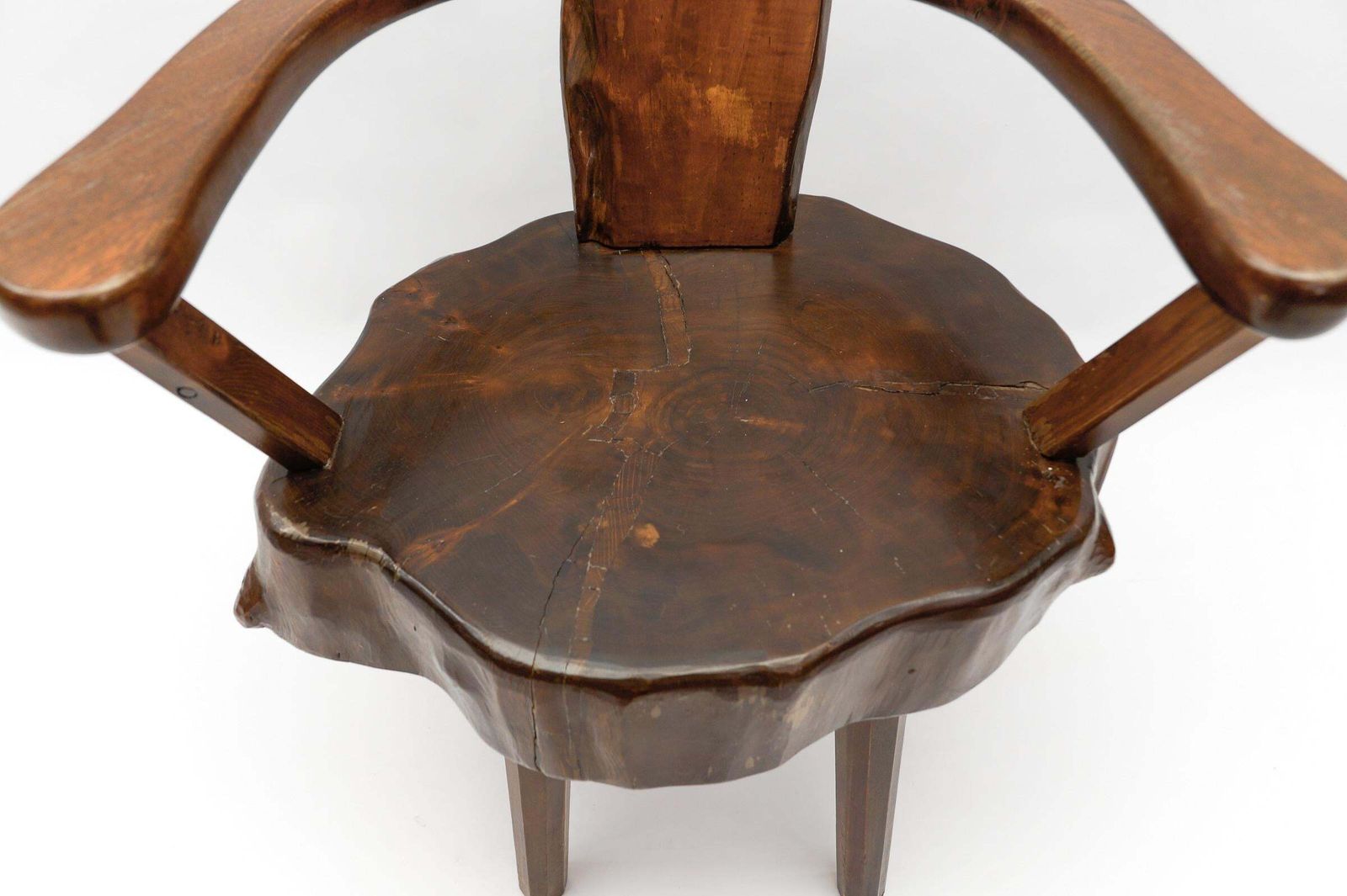 815.0 Mid Century Modern French Wooden Armchair, Pierre Chapo Attributed, 1960s photo