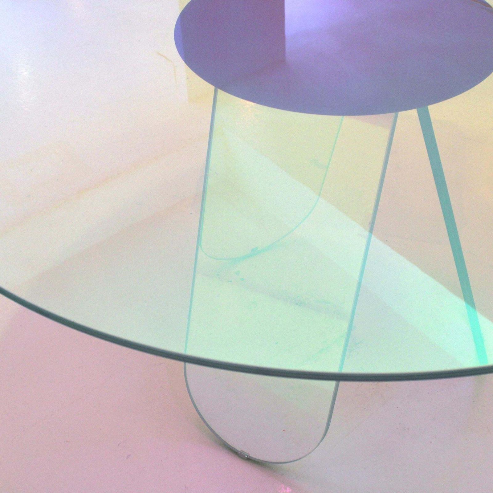 Shimmer Circular Table Made Of Art Glass And Desgined By Patricia Urquiola photo for sale