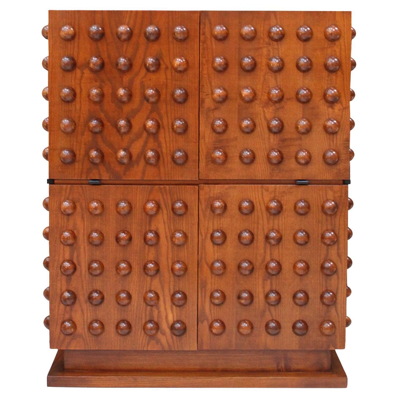 Brutalist Style Italian Dry Bar Made Of Oak Wood, Drinks Cabinet