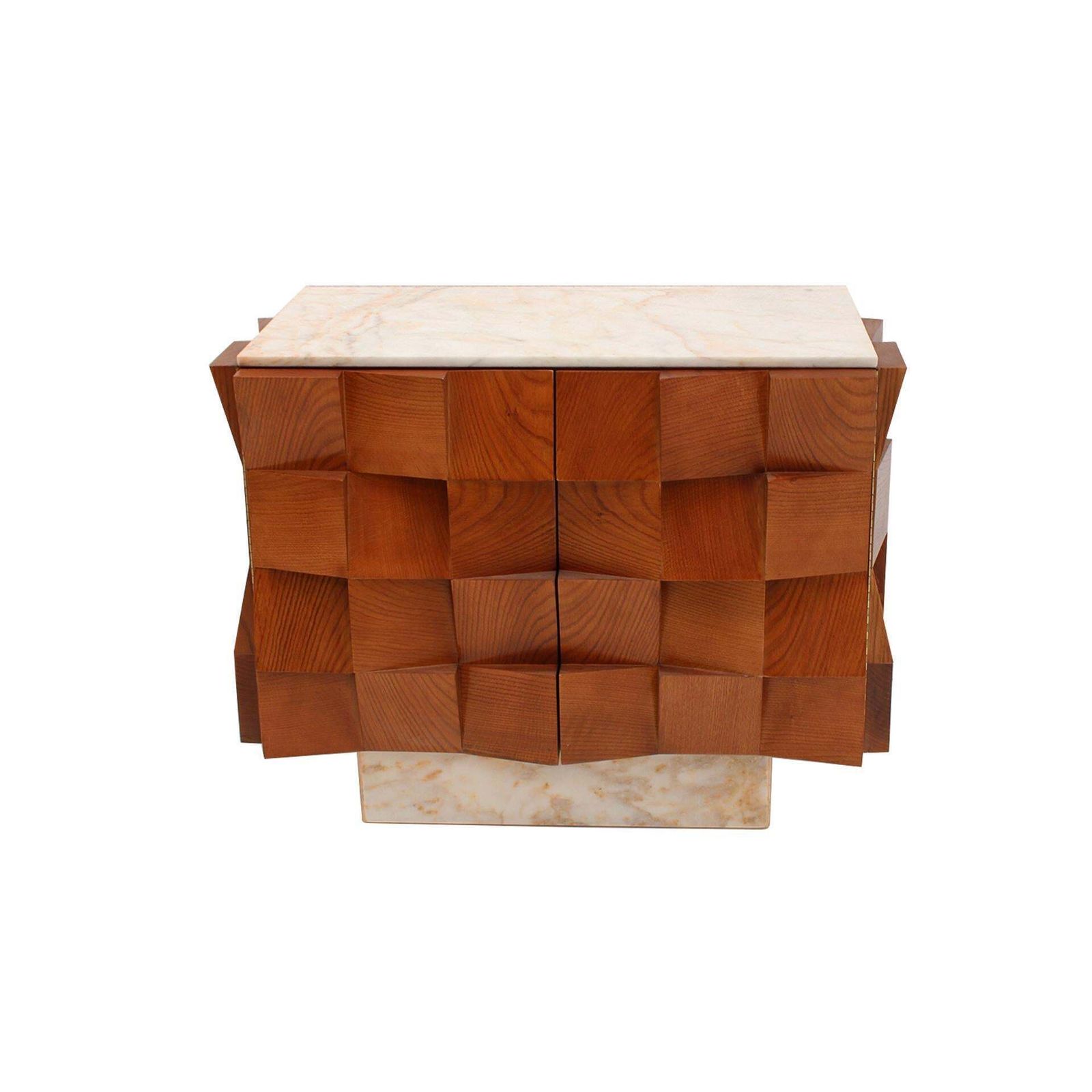 Contemporary Modern Pair Of Sideboards In Wood And Siena Marble Top, Italy photo 12200.0