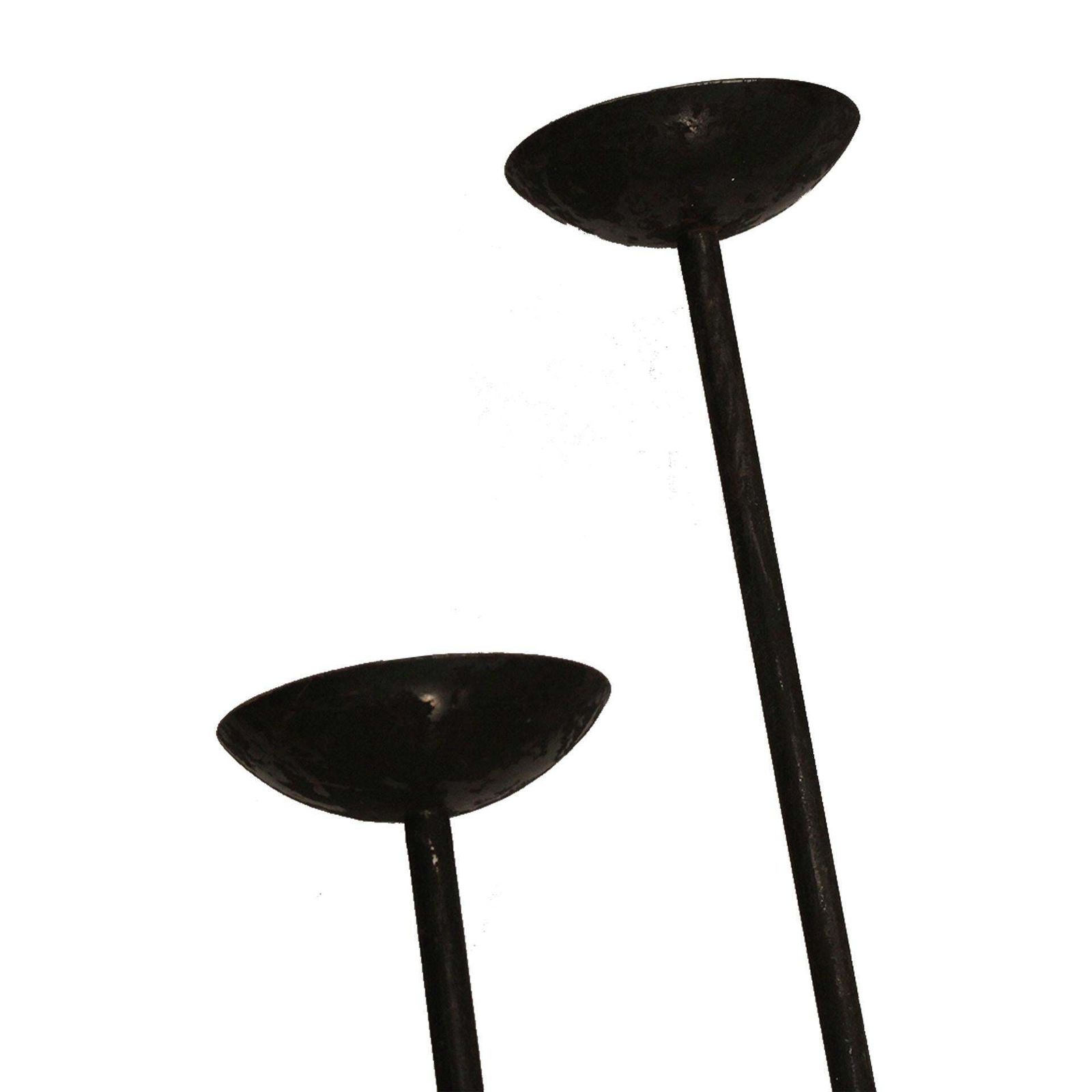 Pair Of 1920s French Wall Sconces – Handcrafted Black Iron With 7 Arms photo Lighting