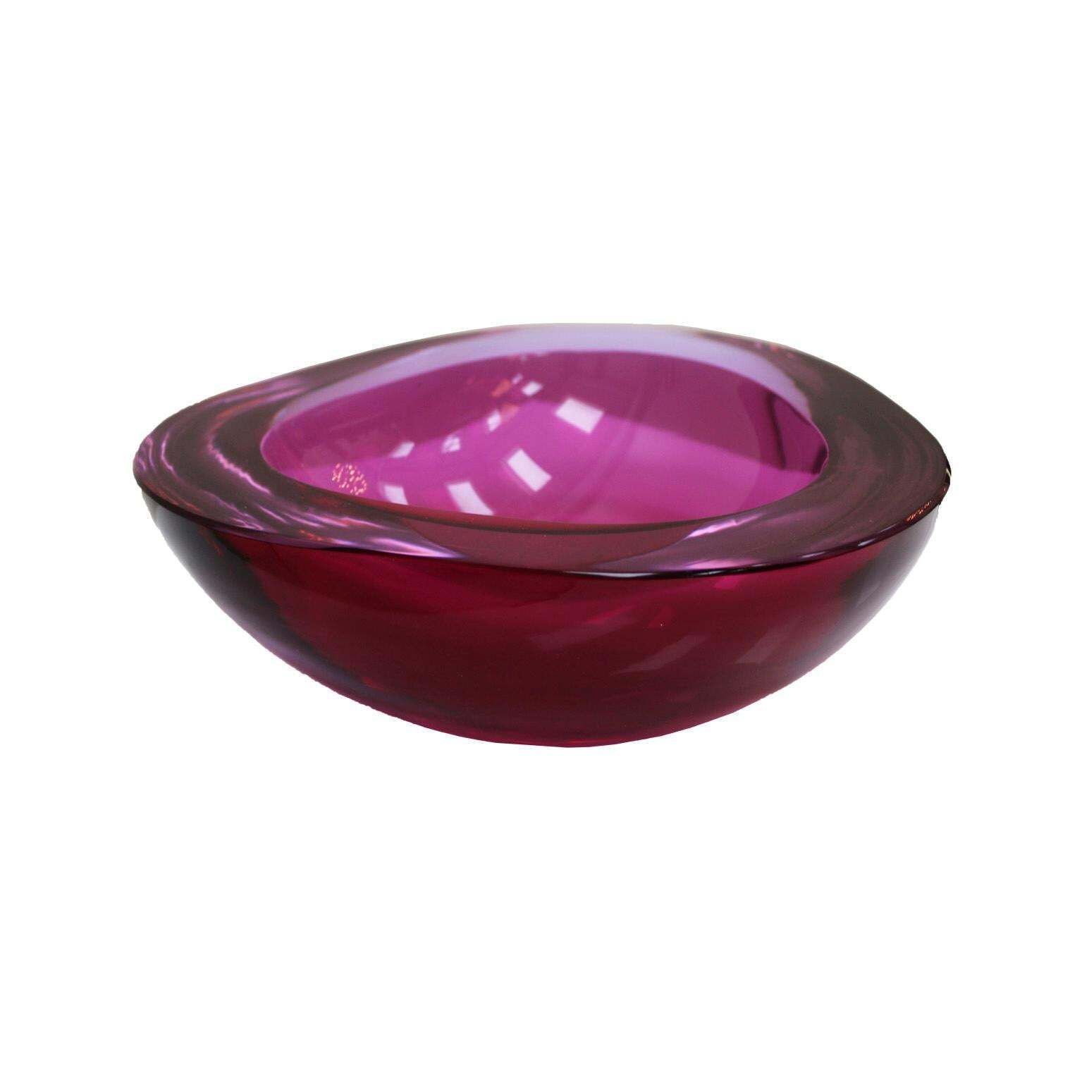 Mid Century Modern Pink Sommerso Murano Glass Bowl By Flavio Poli 1950 photo furniture