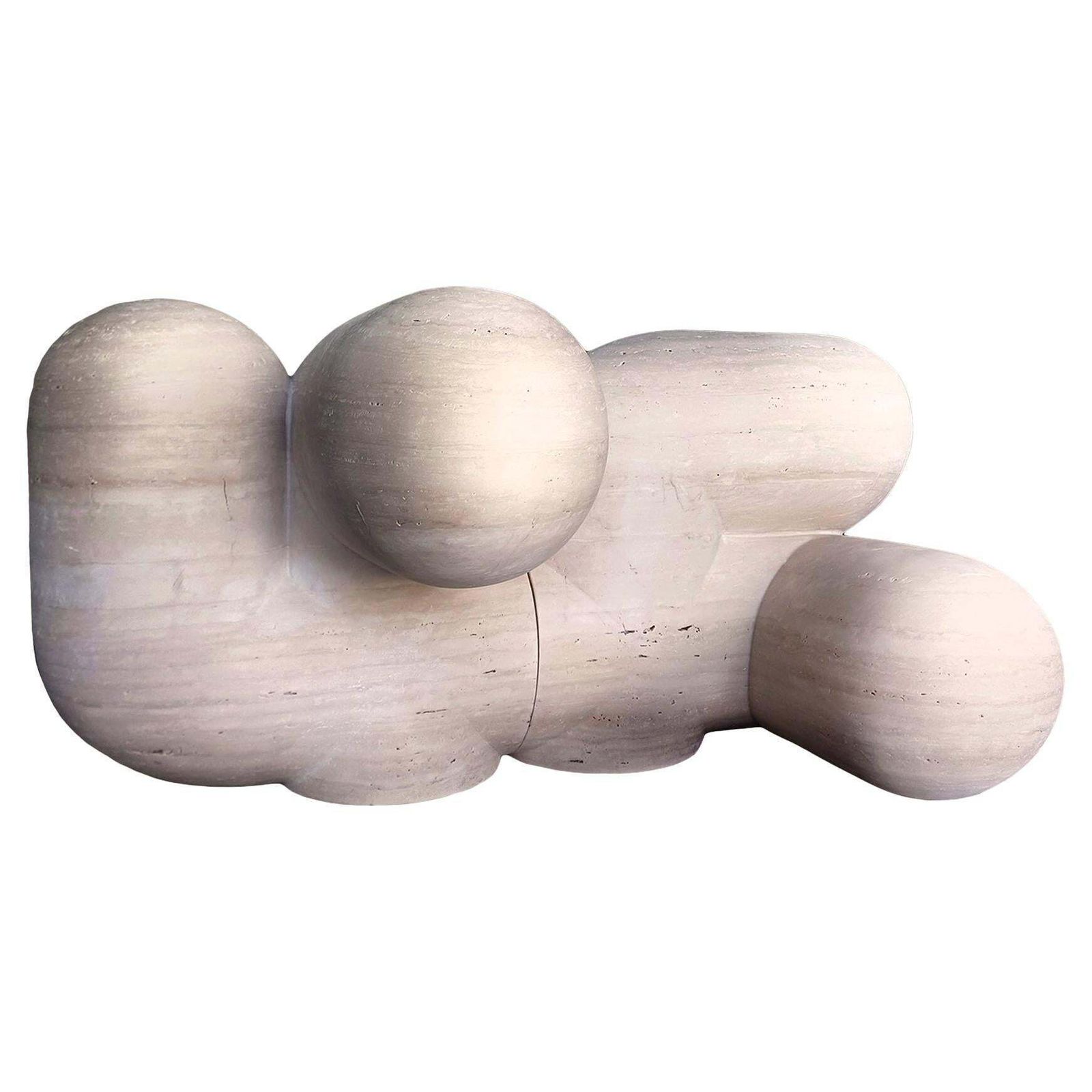Sculptural And Organic Stools Made Of Travertine Marble By Pepe Guerrero
