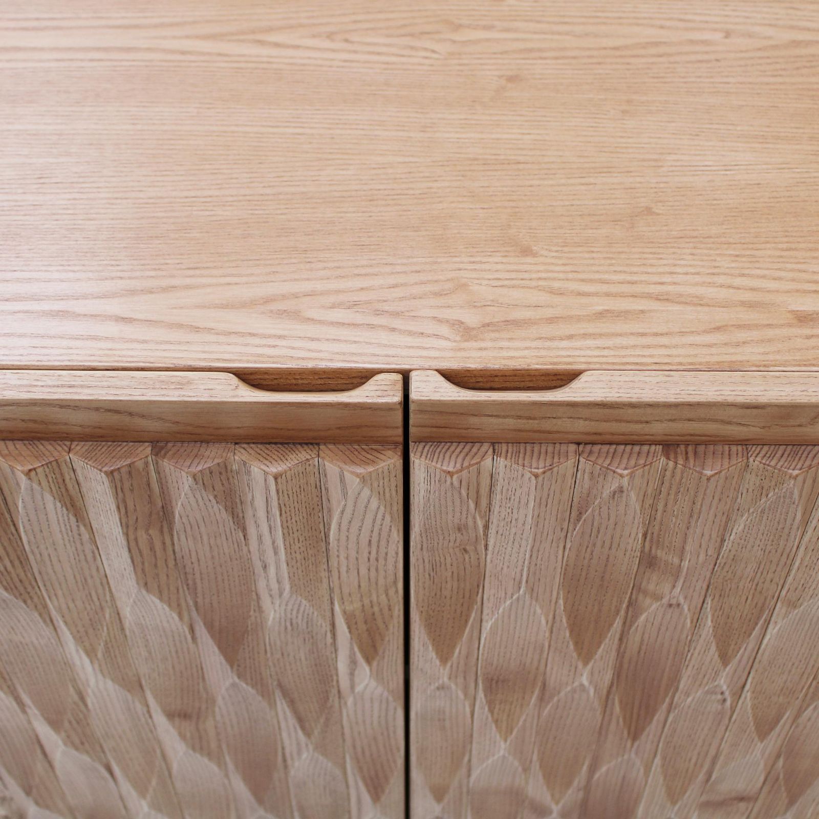 Italian Oak Wood Sideboard With Hand Carved Patterns In The Doors, Italy photo for sale