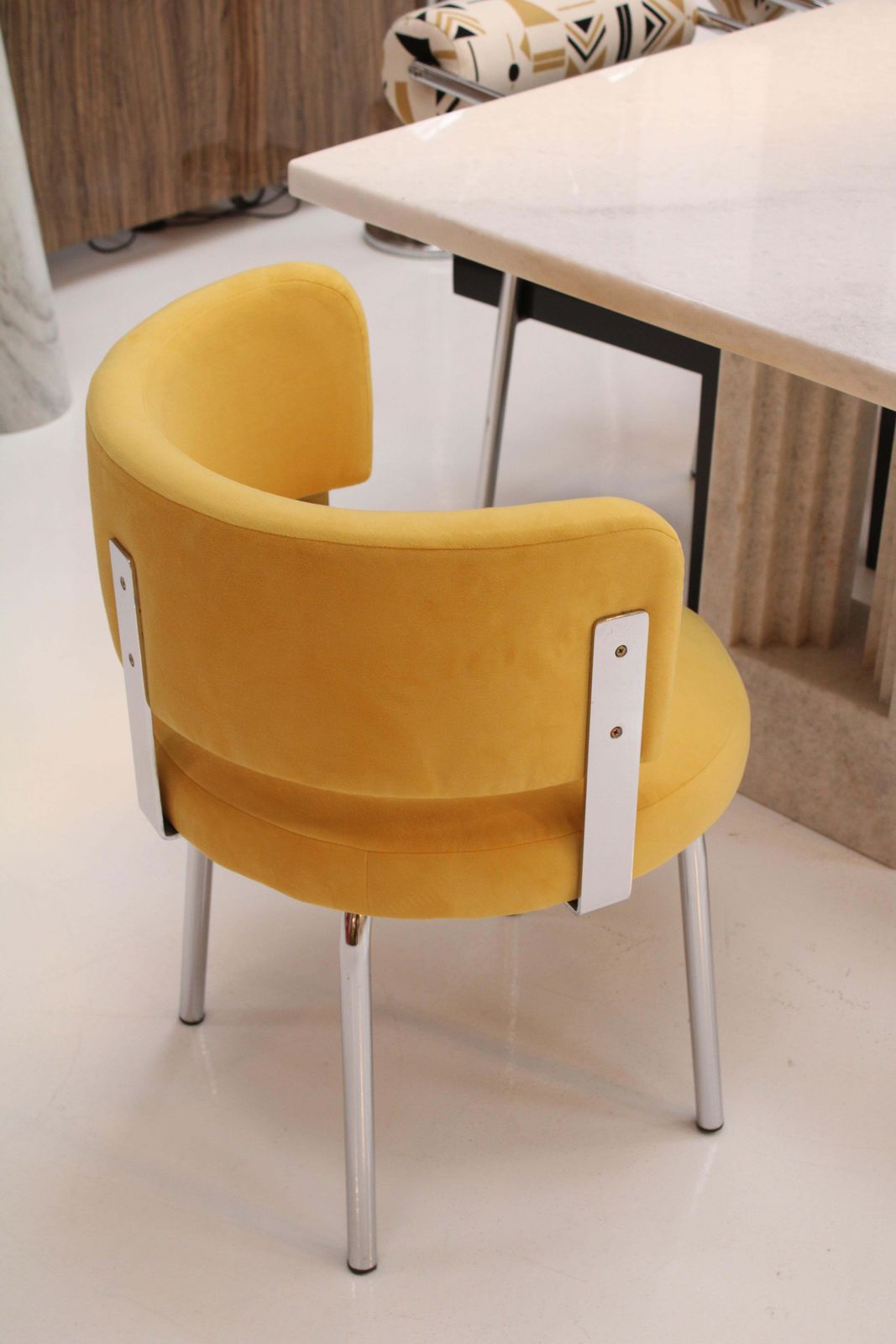 photo vinterior Pair Of Bauhaus Style Chairs For Pizzi Arredamenti Upholstered In Yellow Cotton