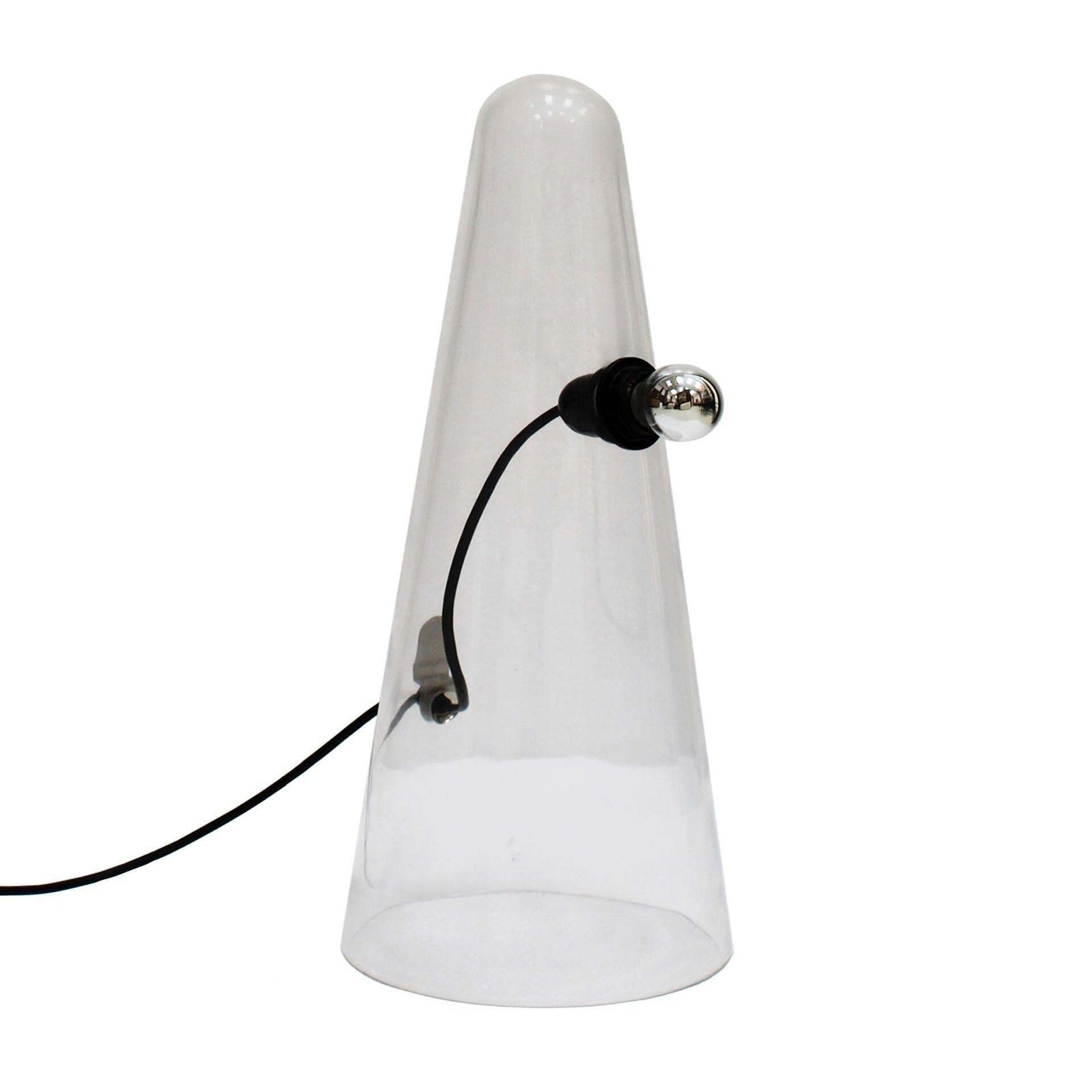 Mushroom Shaped White And Clear Glass Table Lamp Designed By Mauro Marzollo photo for sale