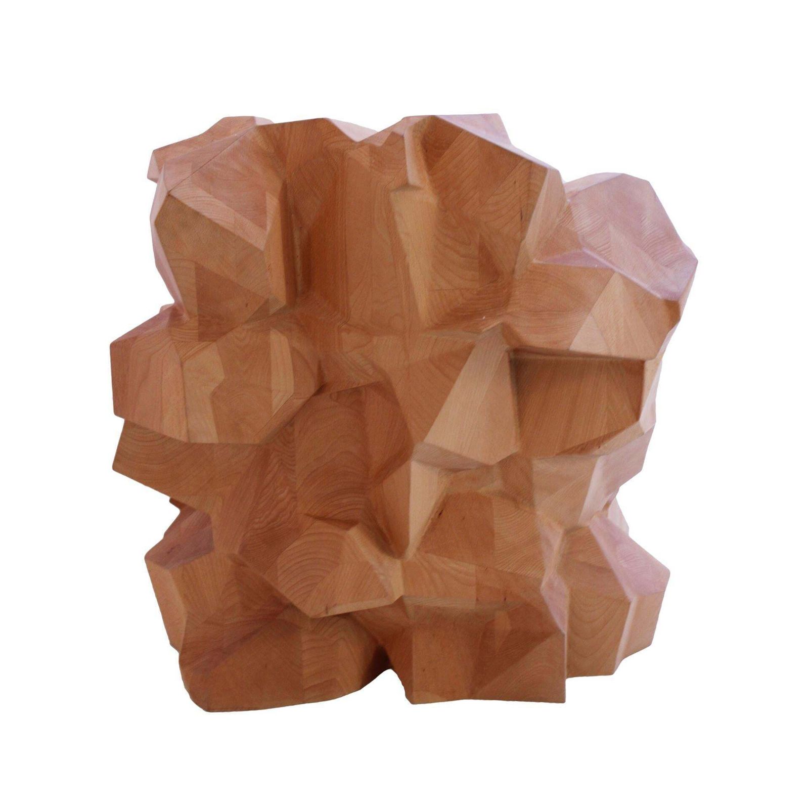 "Mineral" Faceted Sculptural Chair In Wood By Dagoberto Rodriguez photo Furniture