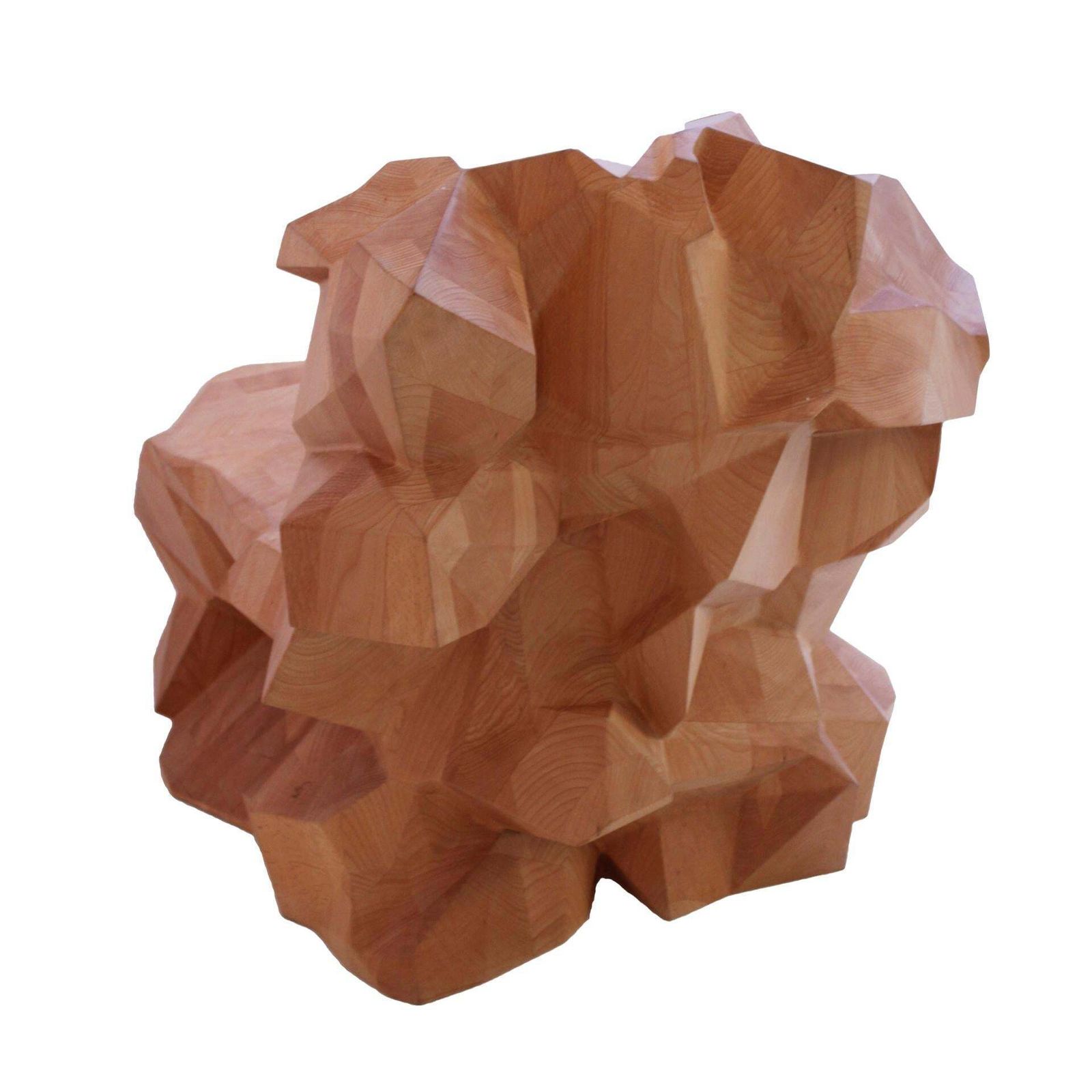 "Mineral" Faceted Sculptural Chair In Wood By Dagoberto Rodriguez photo 20757.0