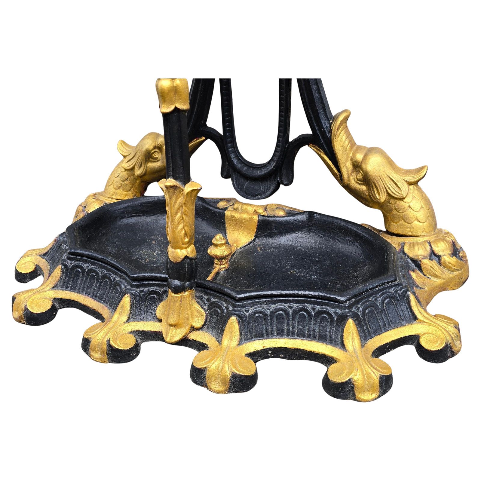 19th Century French Cast Iron Hall Stand With Gilded Accents photo buy