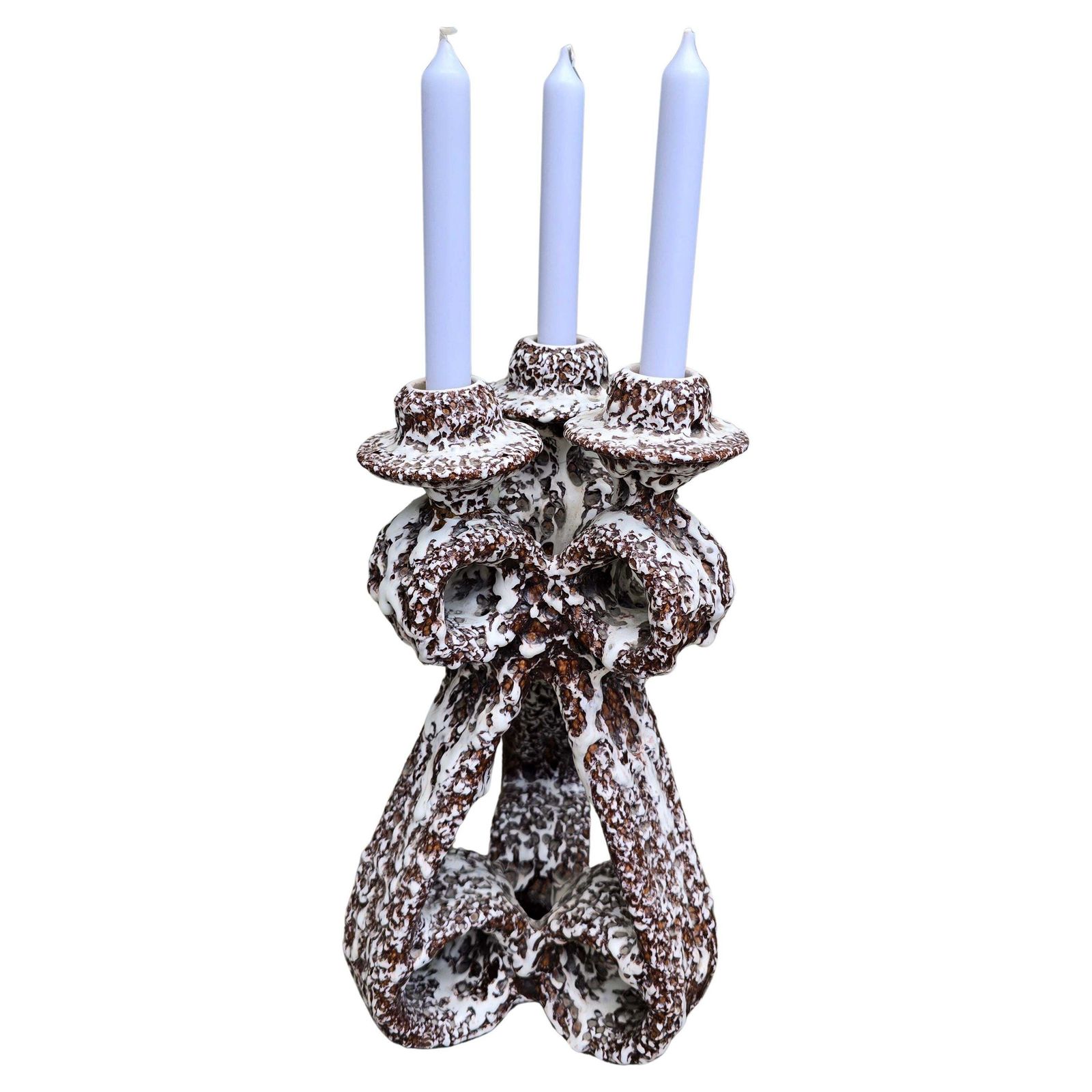 Sculptural Ceramic Candlestick By Marius Giuge, Vallauris, France, 1960s photo 1261.0