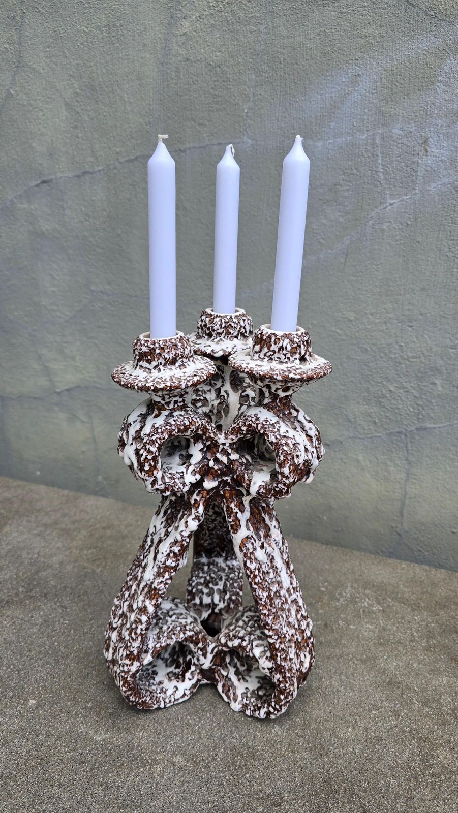 photo for sale Sculptural Ceramic Candlestick By Marius Giuge, Vallauris, France, 1960s