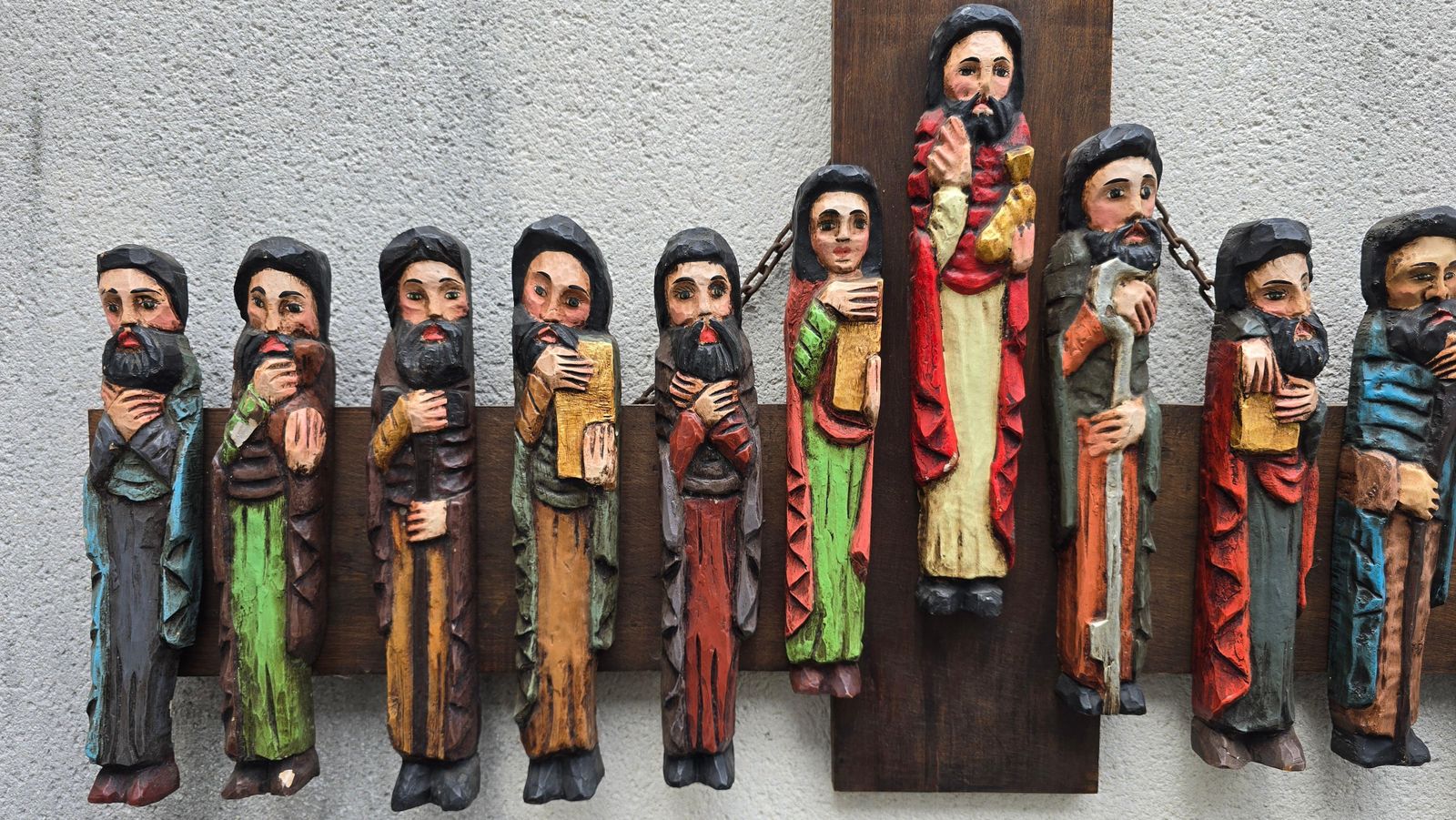 Hand Carved Wooden Relief Last Supper photo for sale