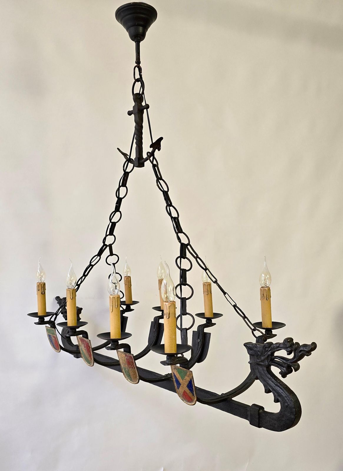 Viking Ship Dragon Boat Chandelier photo Lighting