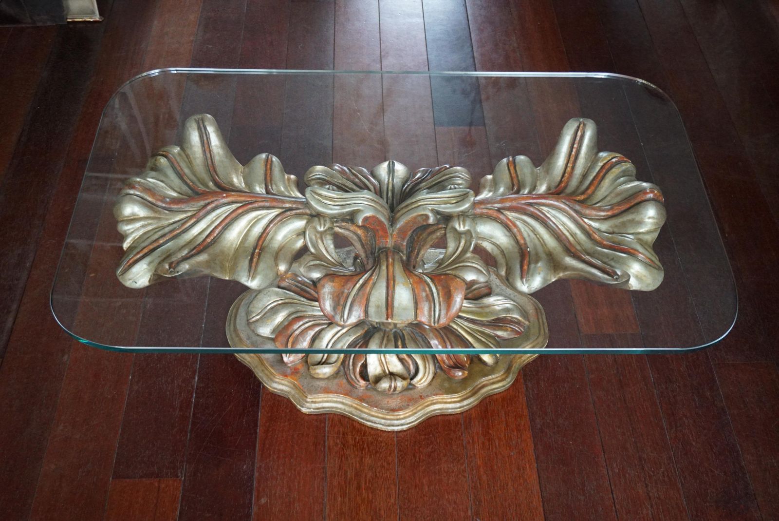 Italian Carved Wood Palm Tree Base Dining Table photo Furniture