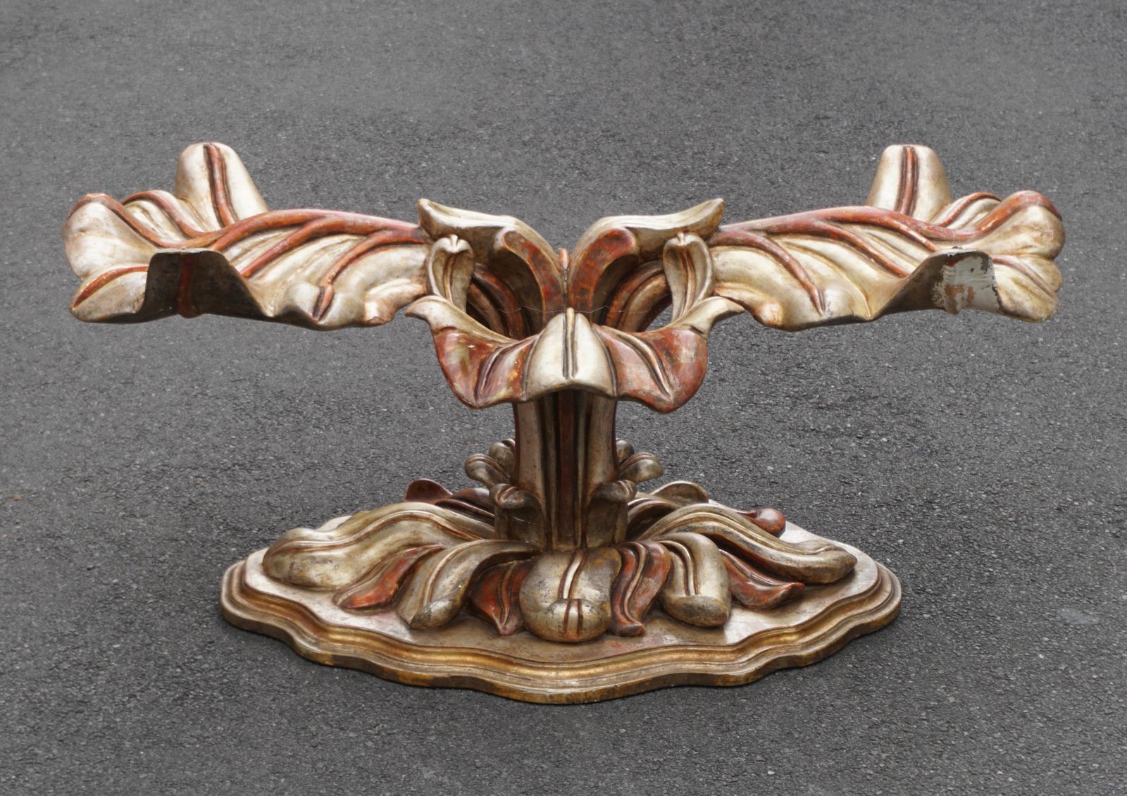 6433.0 Italian Carved Wood Palm Tree Base Dining Table photo