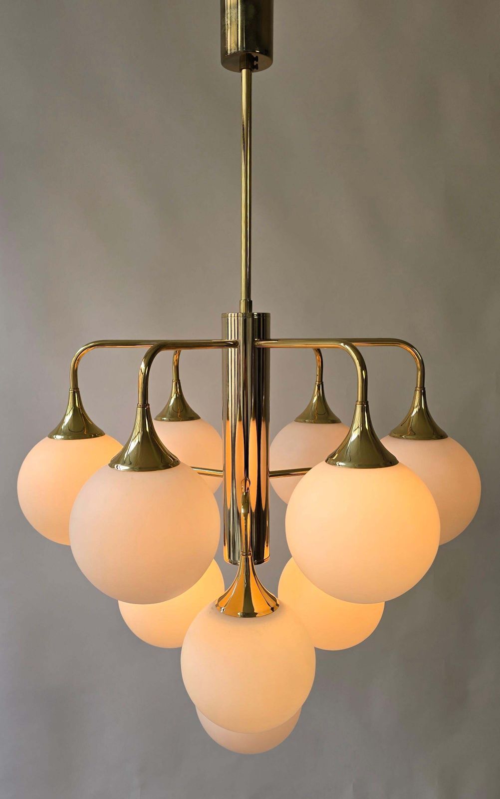 photo for sale Exclusive Italian Chandelier With 10 Opaline Globes