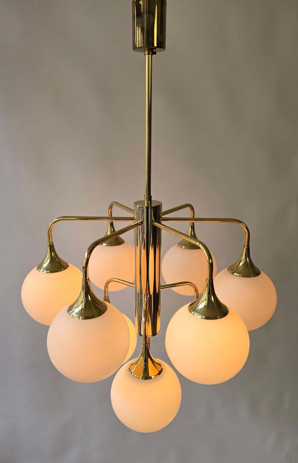 Lighting Exclusive Italian Chandelier With 10 Opaline Globes photo