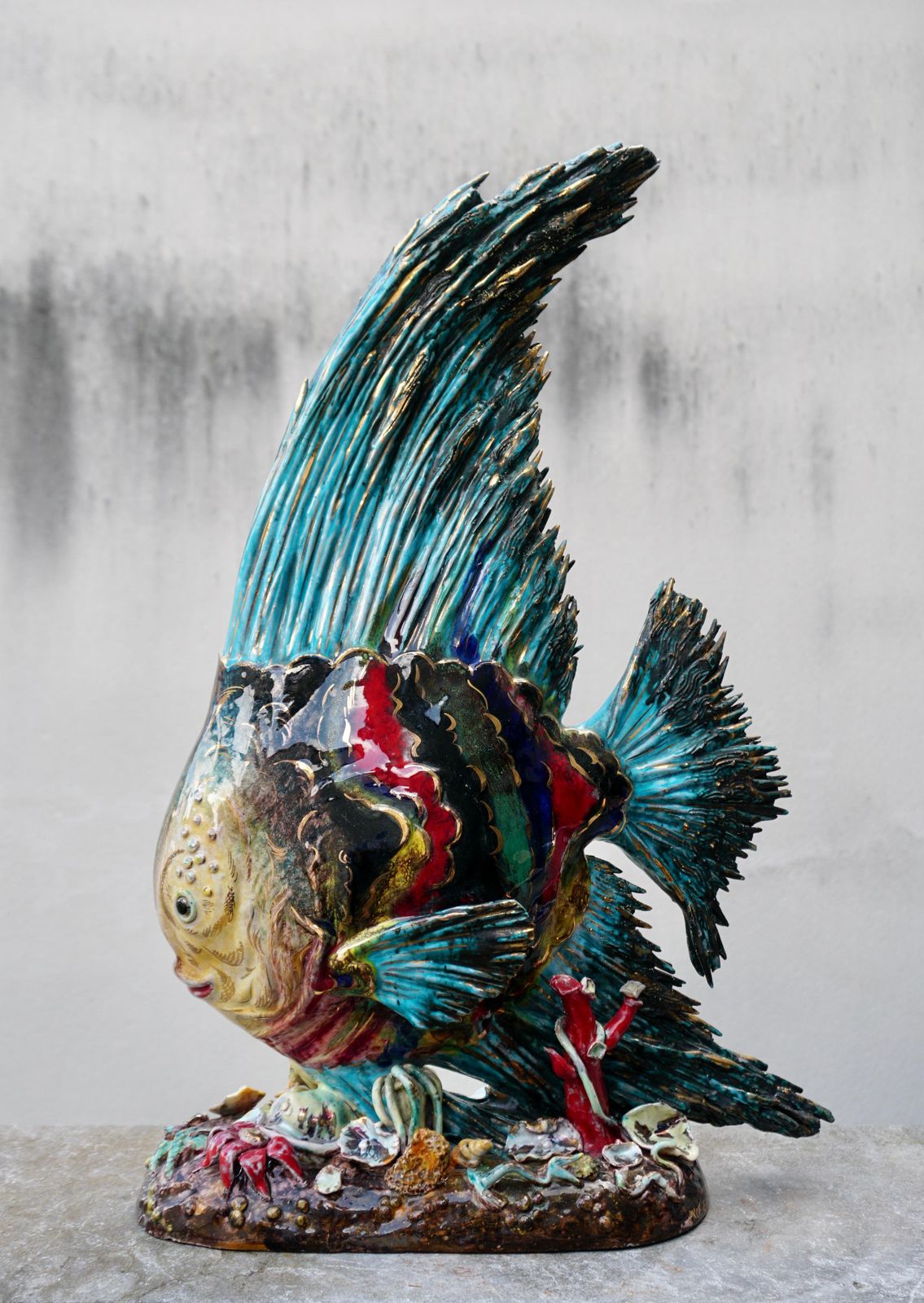 Larger Than Life Figural Fish Lamp By E. Pattarino For Marbro photo Lighting