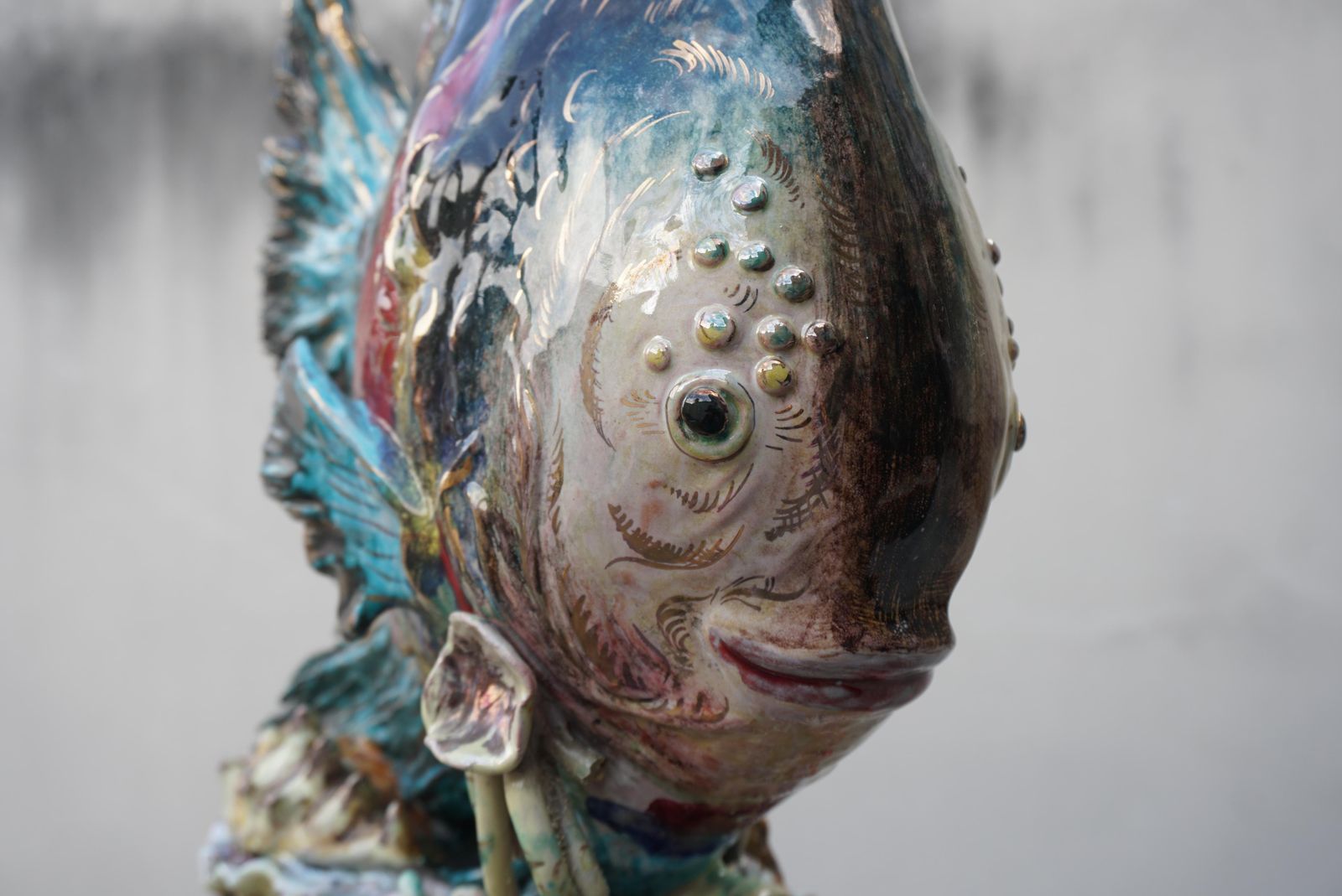 Larger Than Life Figural Fish Lamp By E. Pattarino For Marbro photo vintage