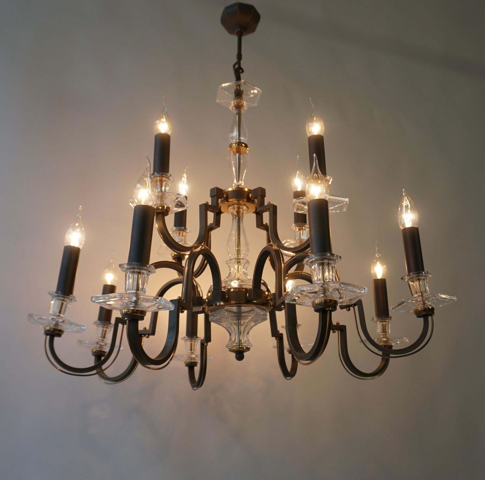 Very Elegant Classic  French Crystal Glass Chandelier photo for sale