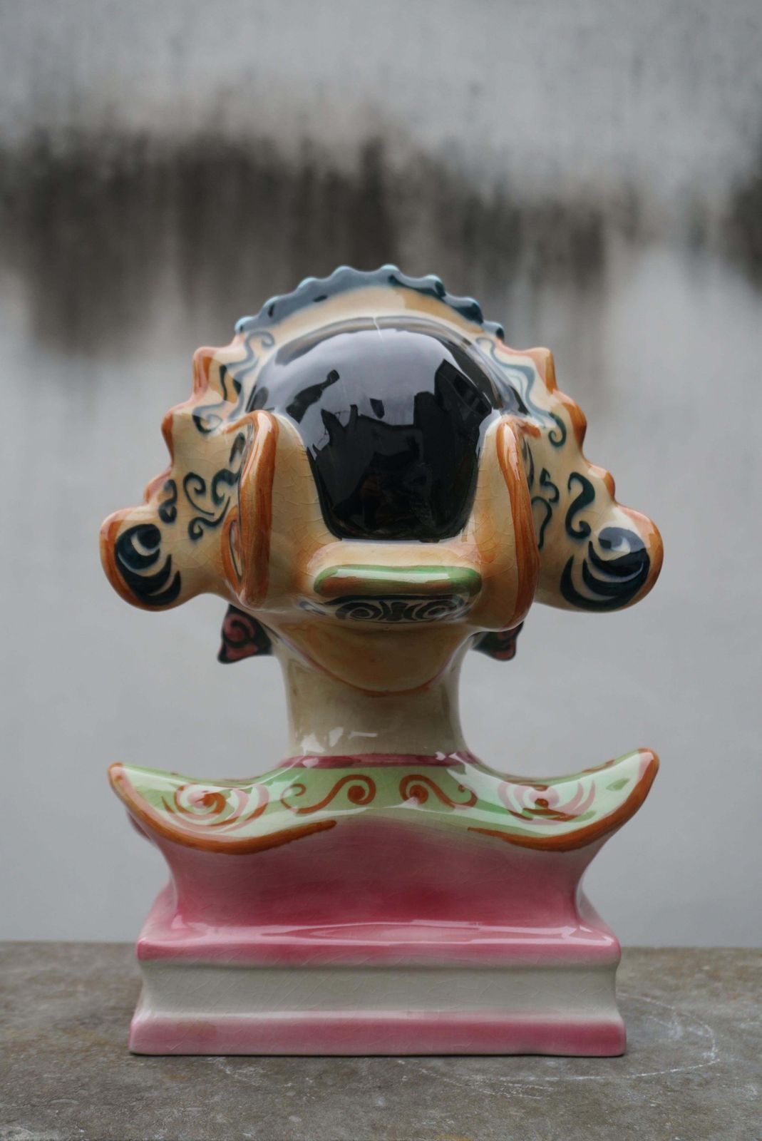 Goldscheider Polychrome Porcelain Bust Of A Balinese Dancer By Helen Liedloff photo vintage