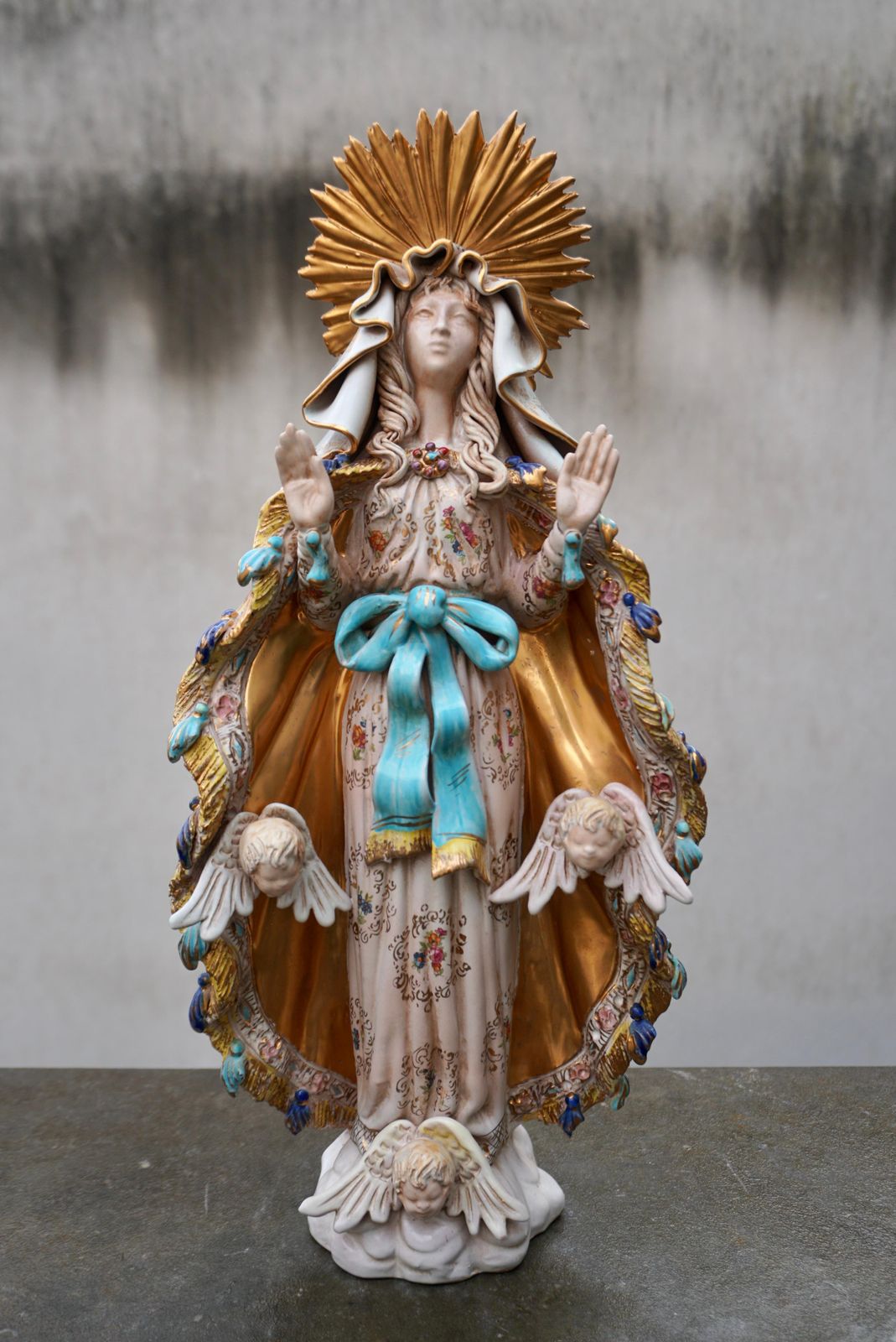 Rare Italian Porcelain Madonna By Paolo Marioni photo furniture