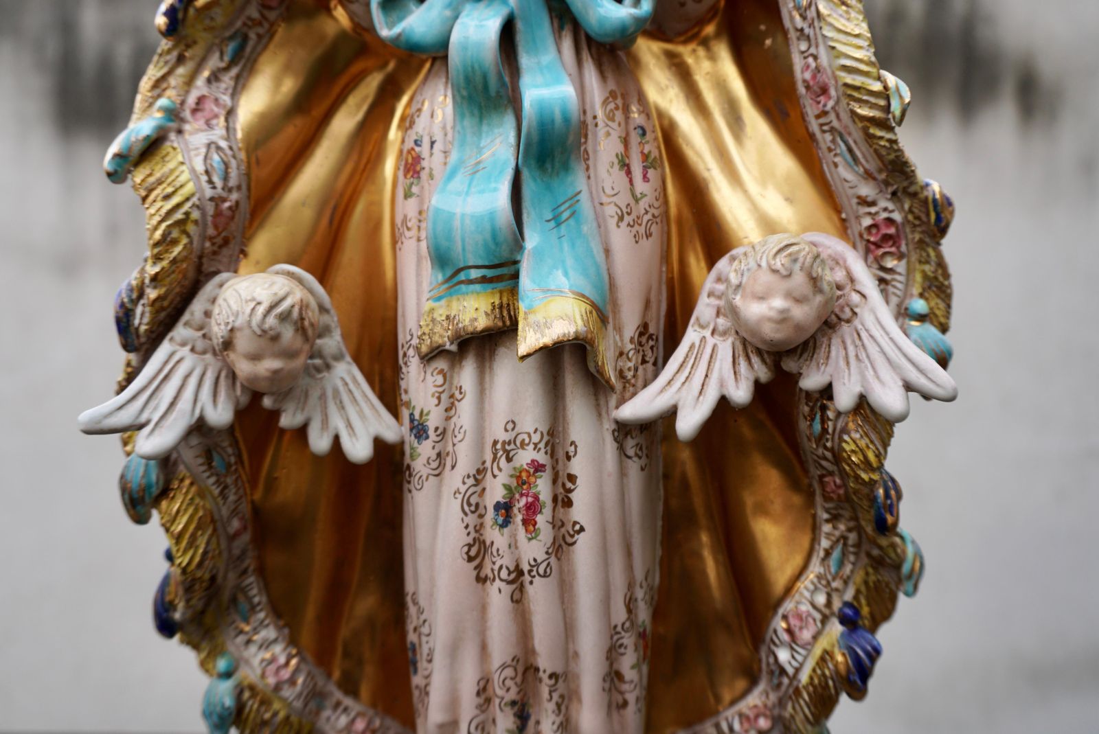 Rare Italian Porcelain Madonna By Paolo Marioni photo vintage