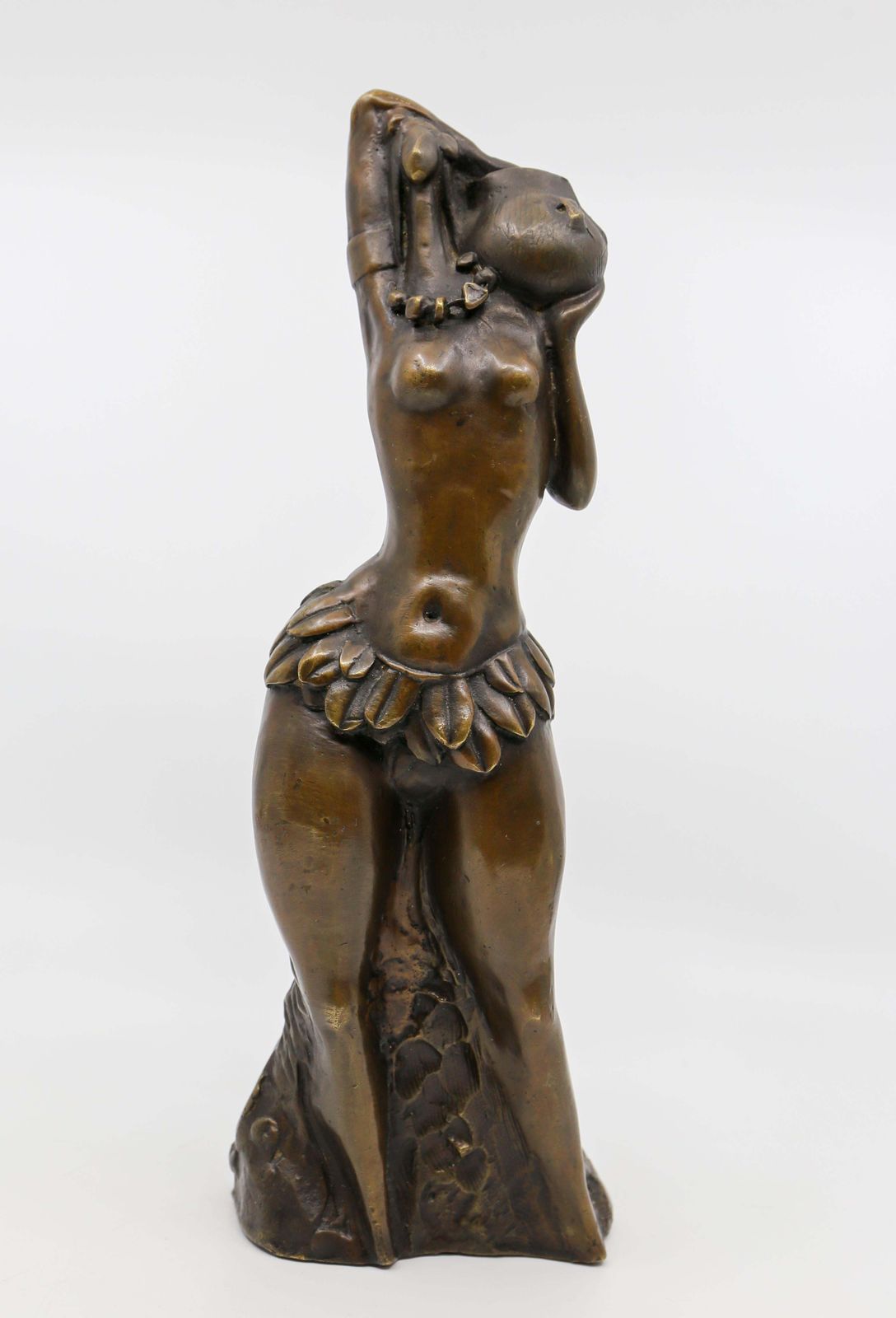 African Ethiopian Hamar Woman, Patinated And Polished Bronze Sculpture photo furniture