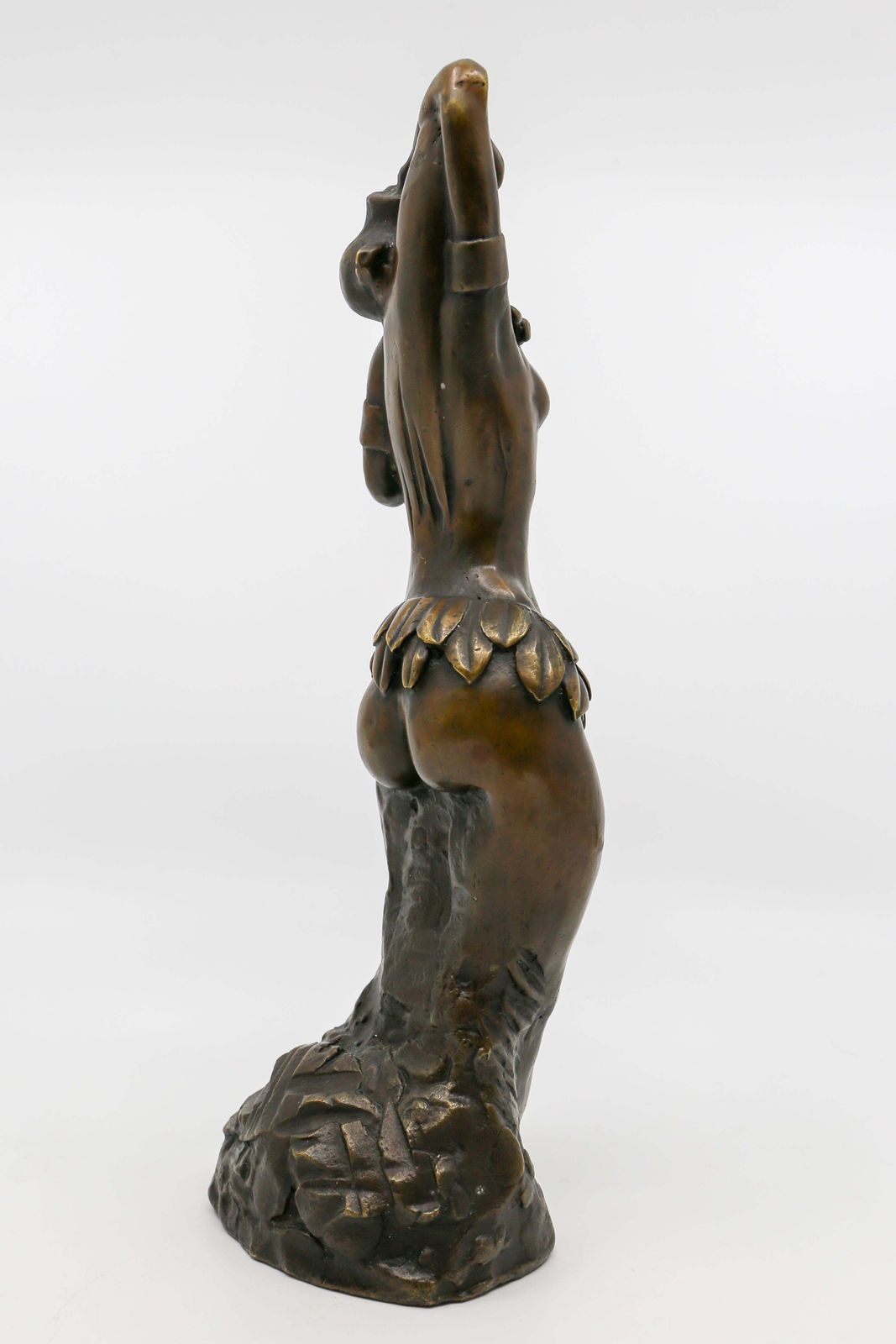 African Ethiopian Hamar Woman, Patinated And Polished Bronze Sculpture photo vinterior