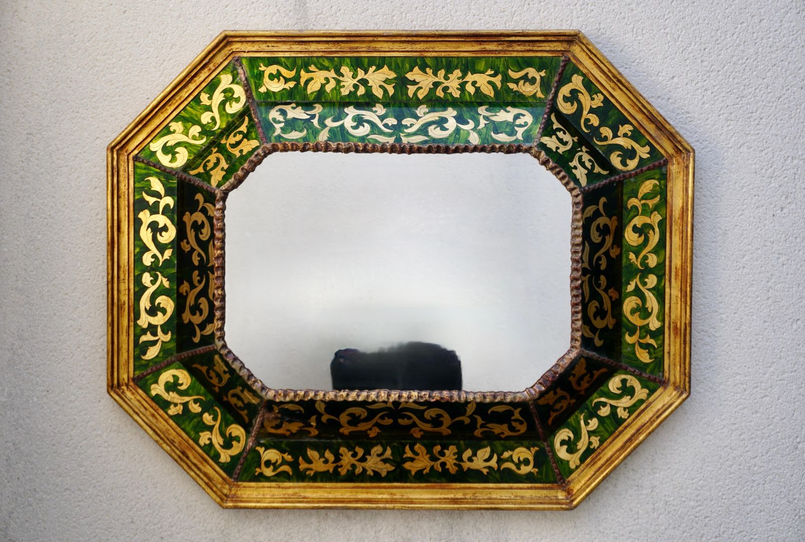 A Spanish Glass Verre Eglomise Gilded Mirror C. 1930 photo Home Decor
