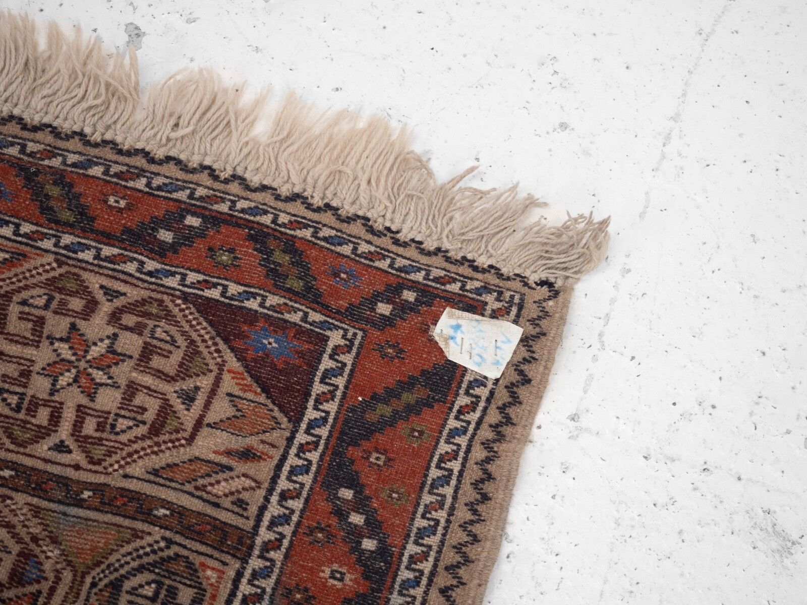 photo buy Vintage Afghan Tribal Part Kilim Handwoven Wool Rug 218 × 129 Cm ( 7'2" × 4'3" Handmade Flat Weave Wool Carpet)