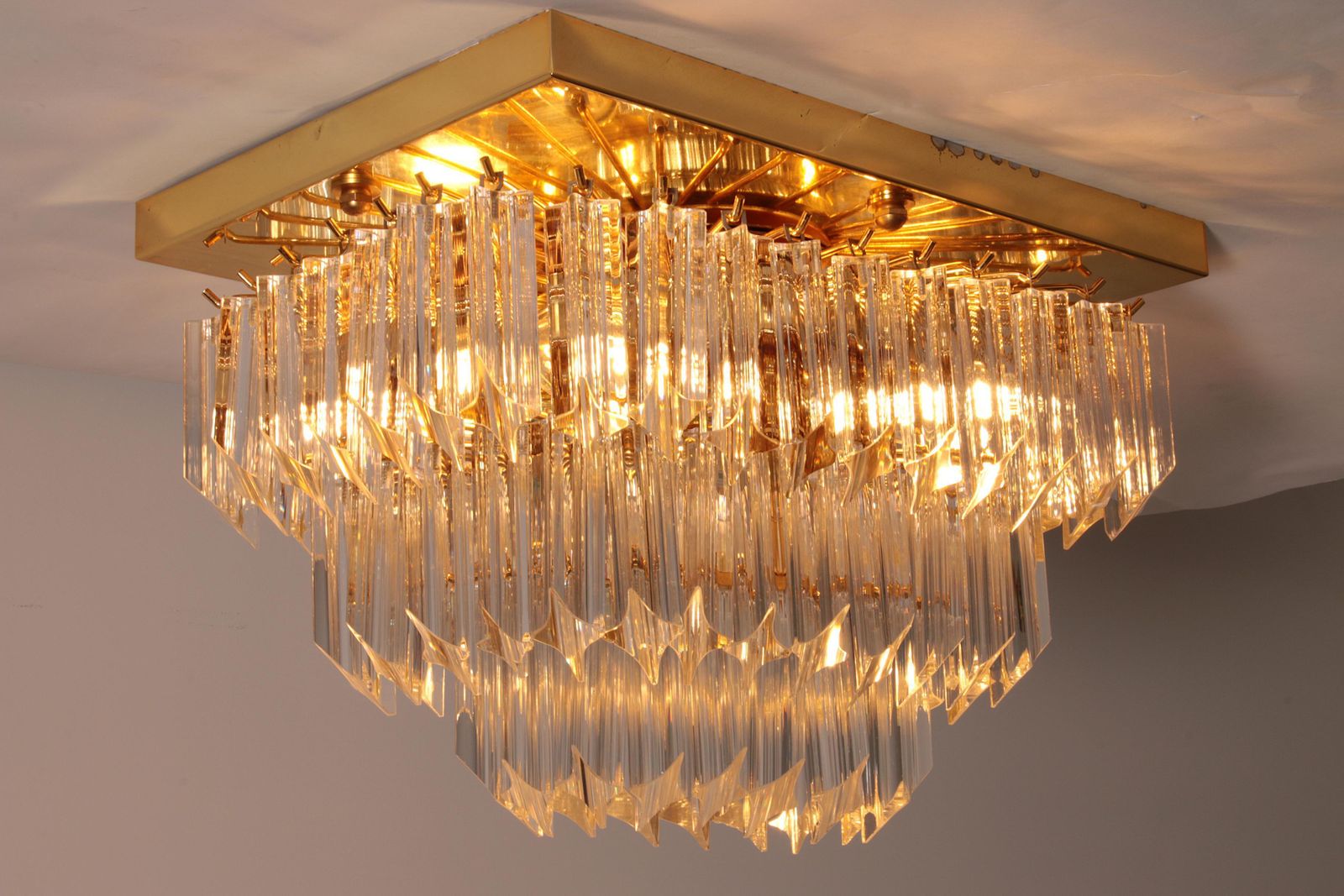 photo furniture Novaresi Gold Plated Ceiling Lamp Ch Serie 1970 Italy