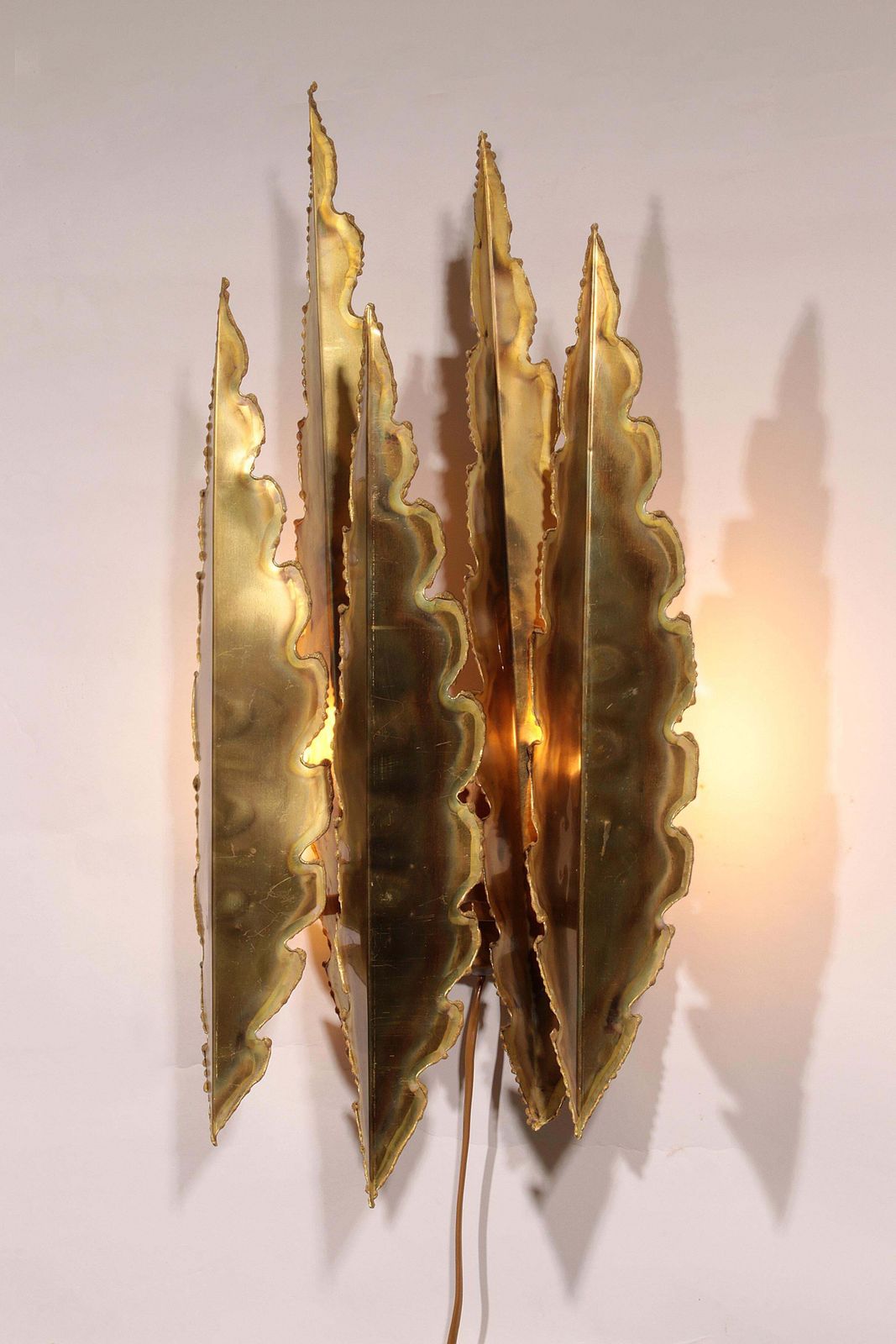 Holm Sörensen Brutalist Copper Wall Lamp Large Model Denmark photo 1930.0