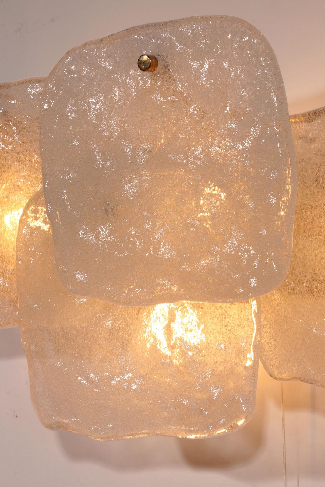 Elegant Midcentury Ice Glass Wall Sconces By J.T. Kalmar, Austria (1960s) photo vinterior