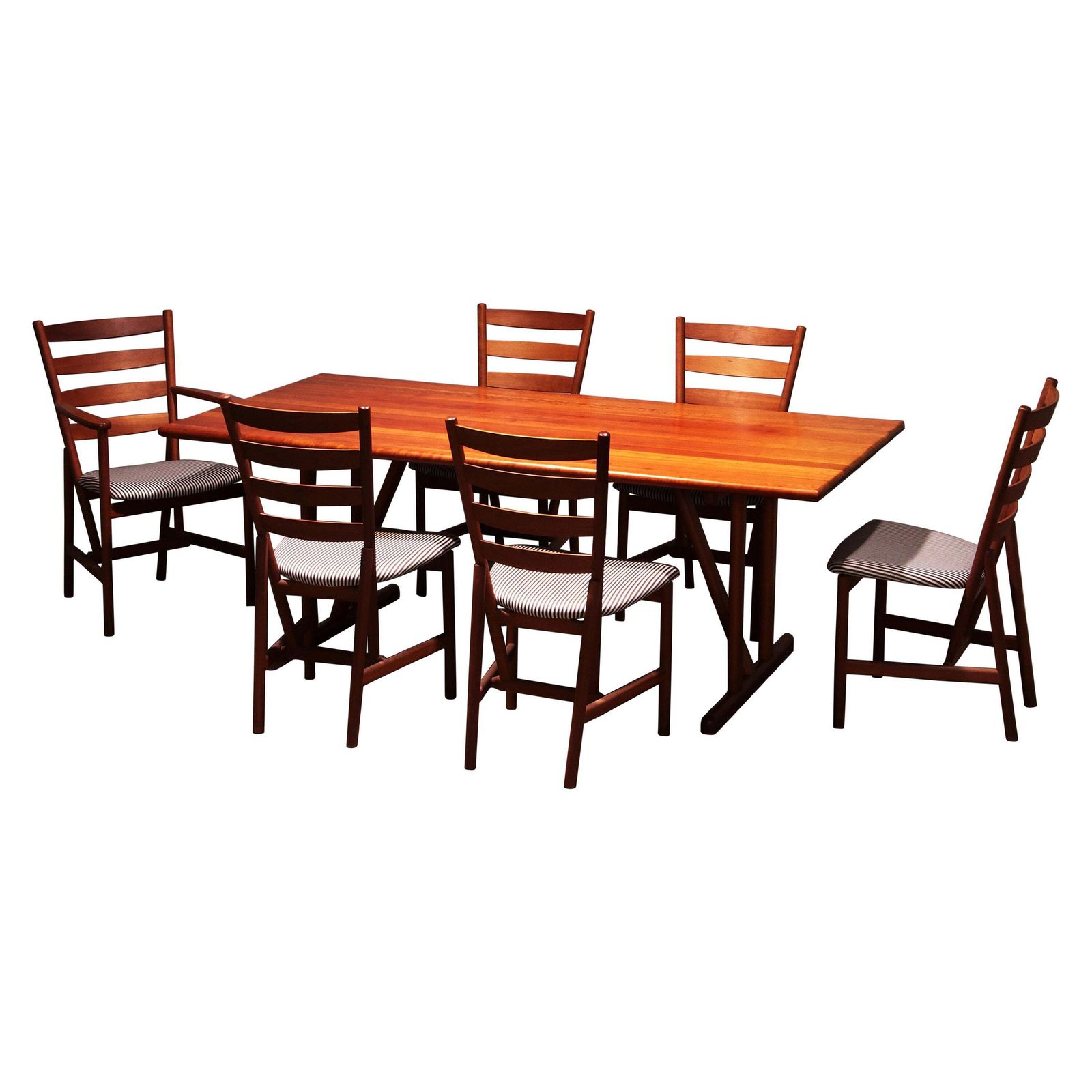 Hansen Sorensen Dining Room Table With 6 Chairs, 1970 Denmark