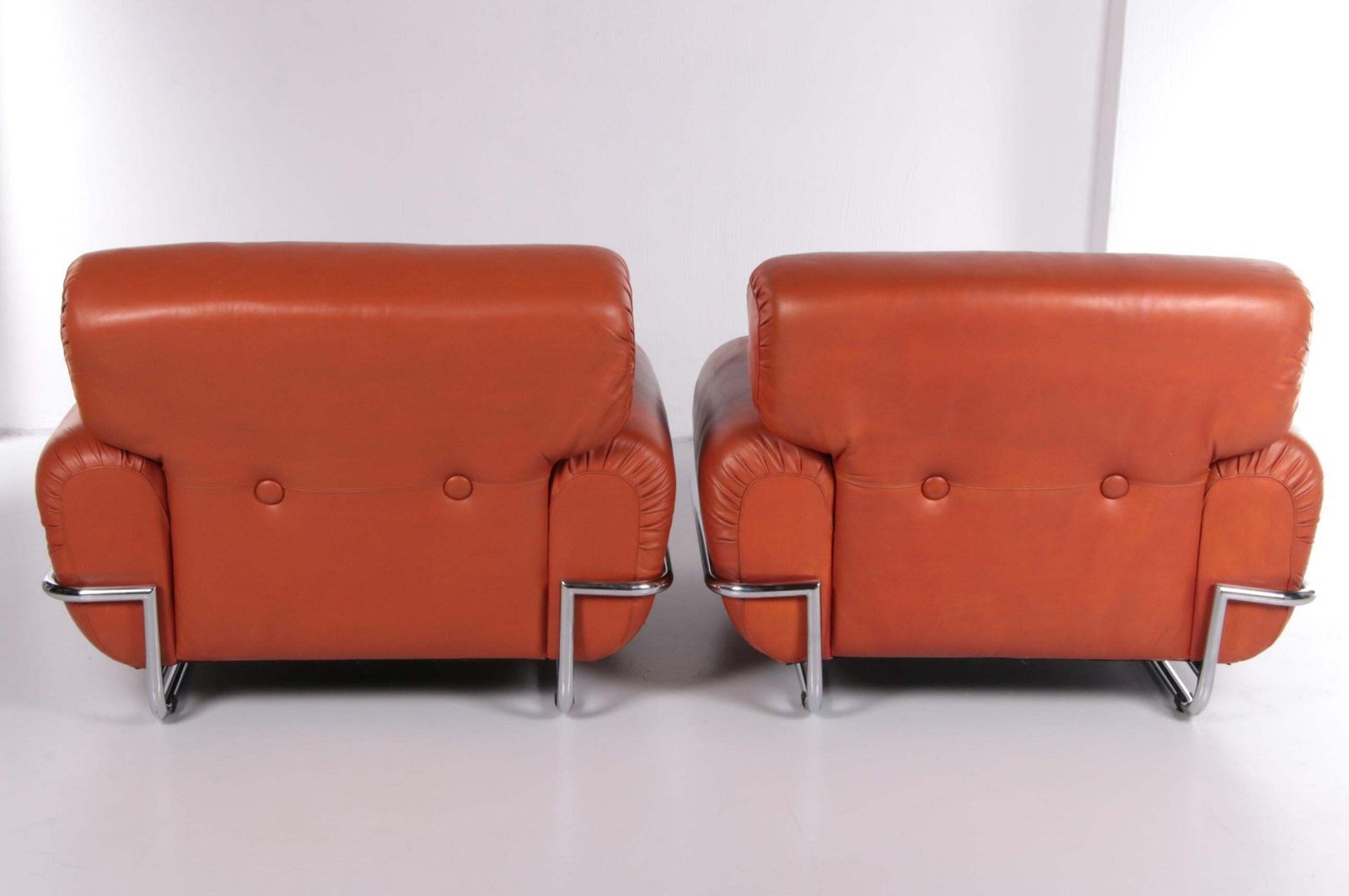 Guido Faleschini Leather Armchairs Vintage Style From Italy 1970 photo 7291.0