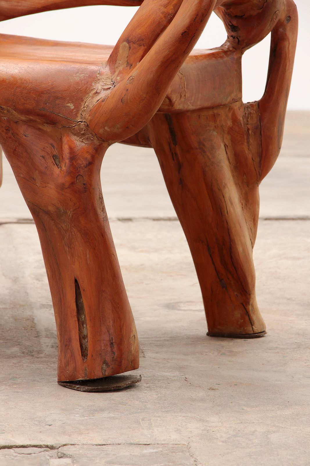 Robust Armchair Made Of Recycled Wood In The Style Of Andrianna Shamaris Us photo vintage