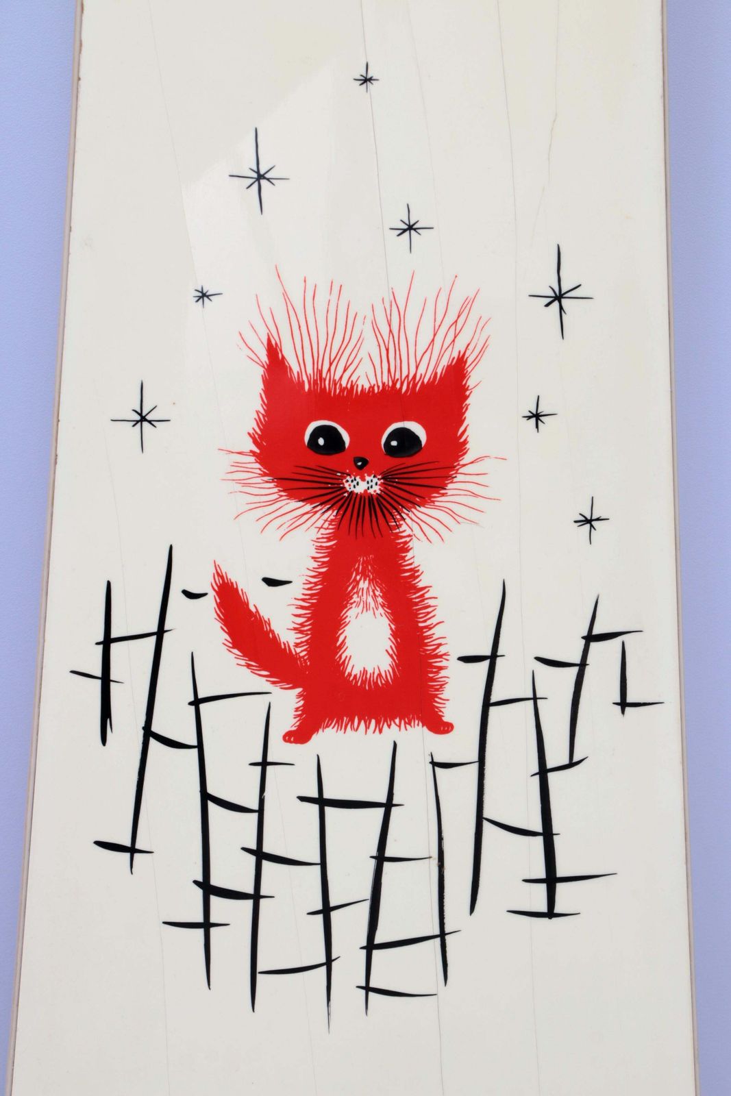 Italian Wall Coat Rack With Red Cats, Cream And Hat Rack, 1960 photo 1072.0