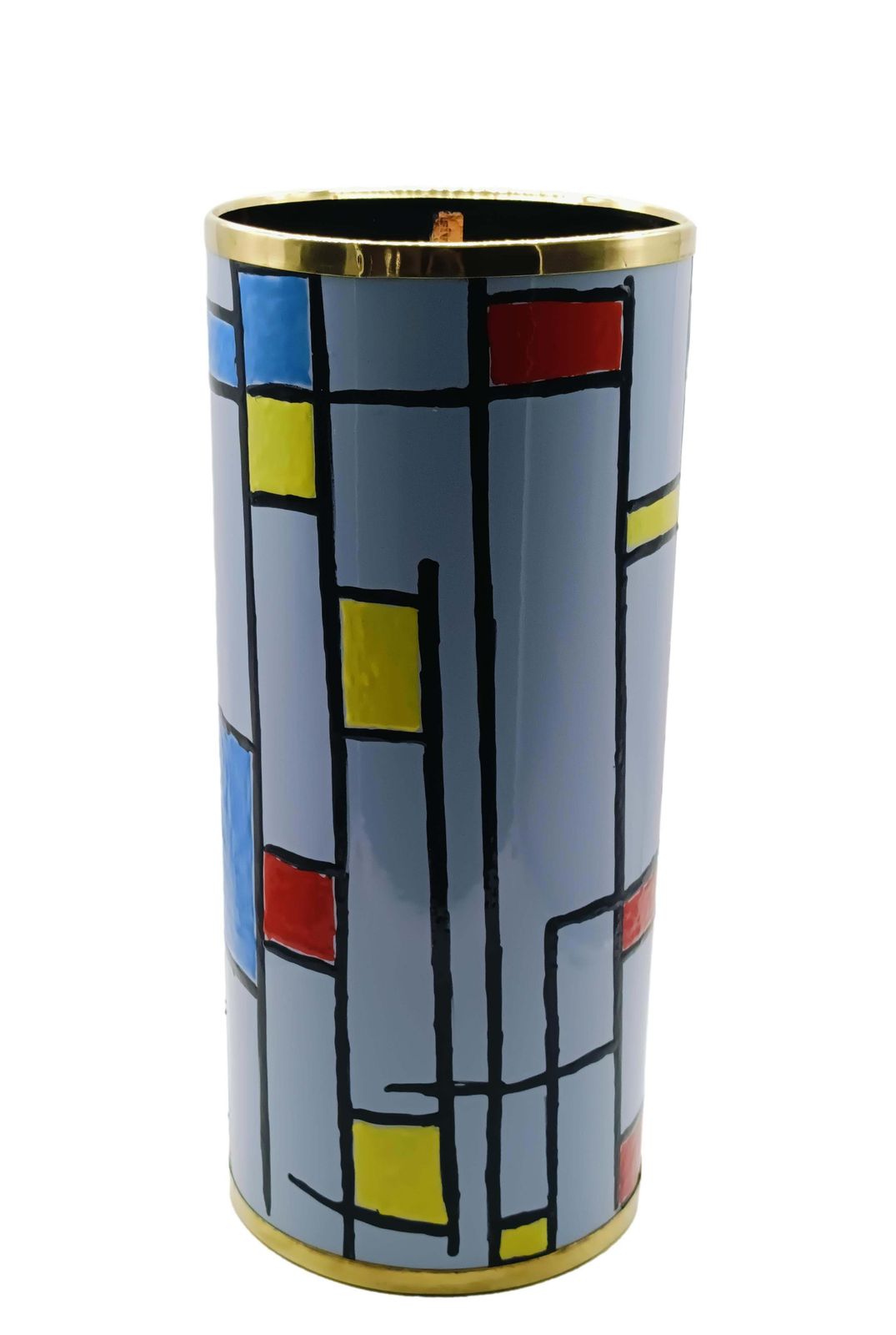 Siva Poggibonsi Brass And Enameled Metal Umbrella Stand, Italy 1970s photo Home Decor