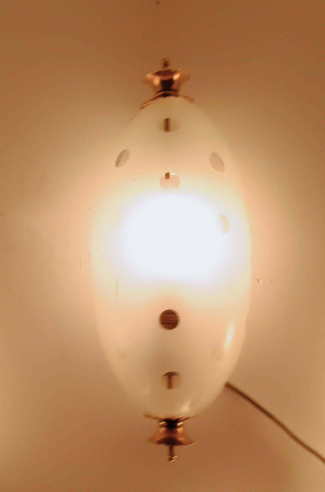 Venini Attrib. Murano Glass And Brass Wall Lamp, Italy 1940s photo buy