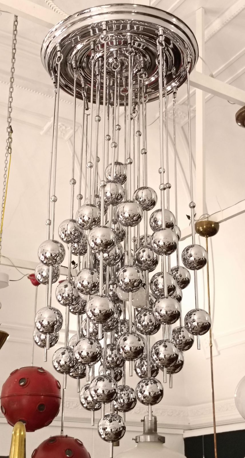 Verner Panton For J.Luber Chandelier "Ball," Denmark 1970s photo furniture