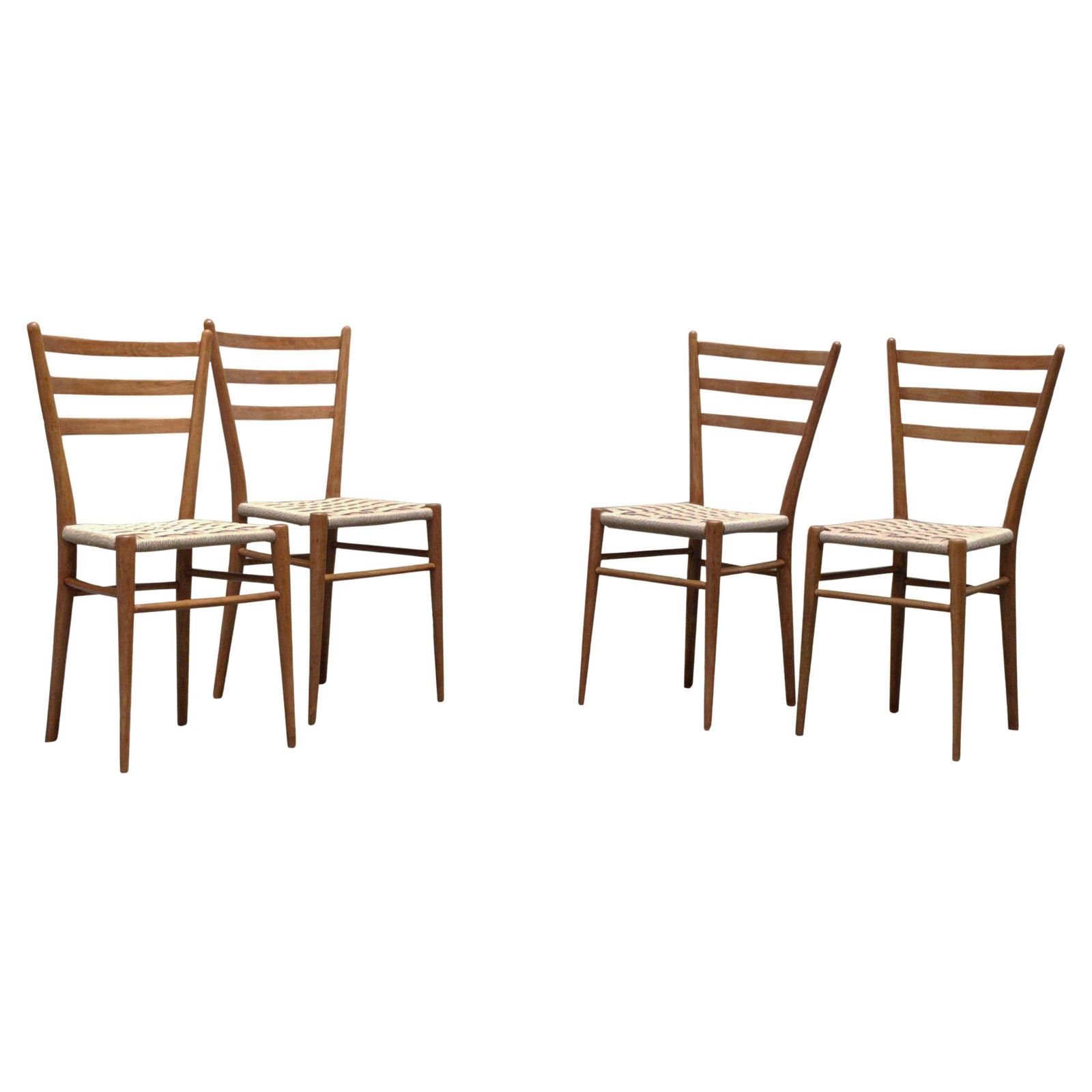 F.Lli Levaggi Gruppol Of 4 Chiavarina Chairs Mod. Gobbetta, Italy 1960s