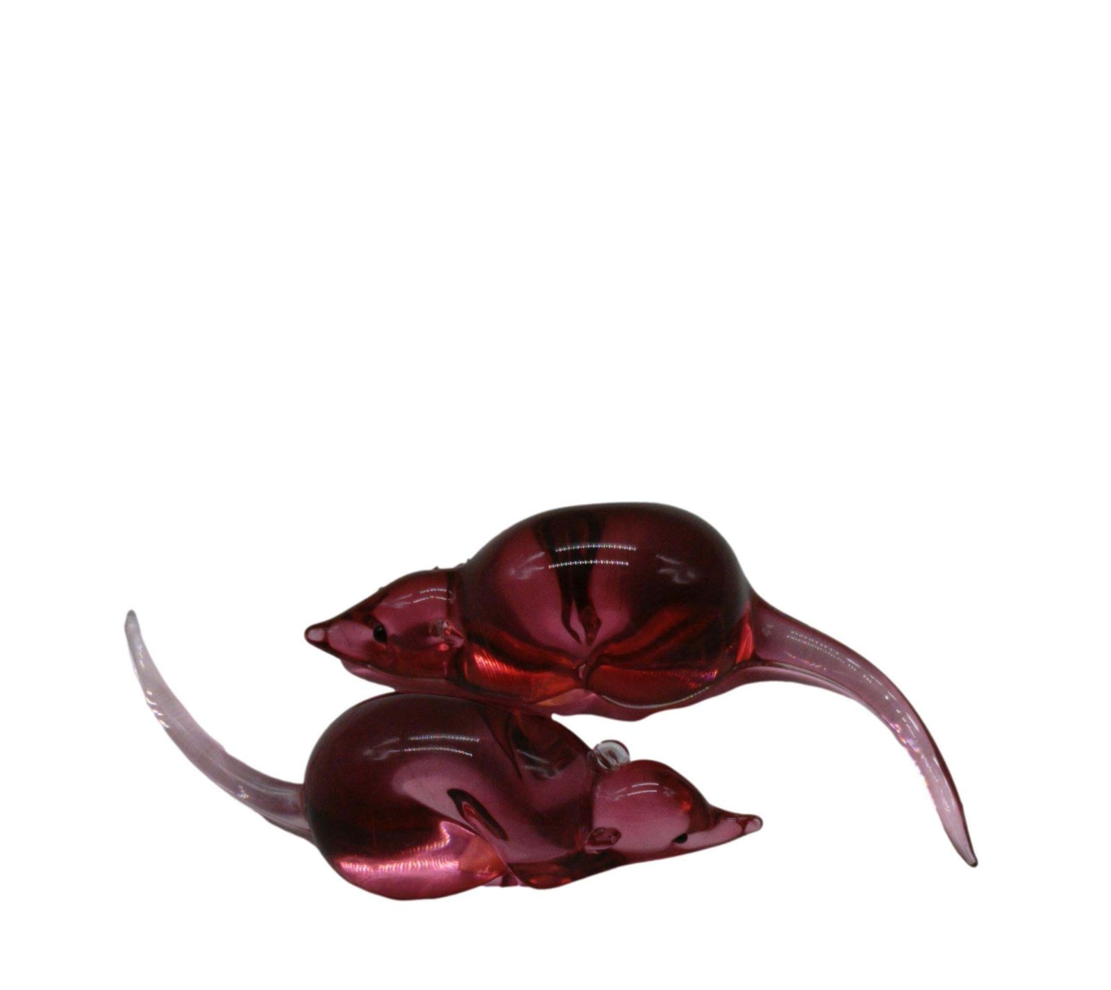 Archimede Seguso Pair Of Mice In Pink Murano Glass, Italy 1950s photo furniture