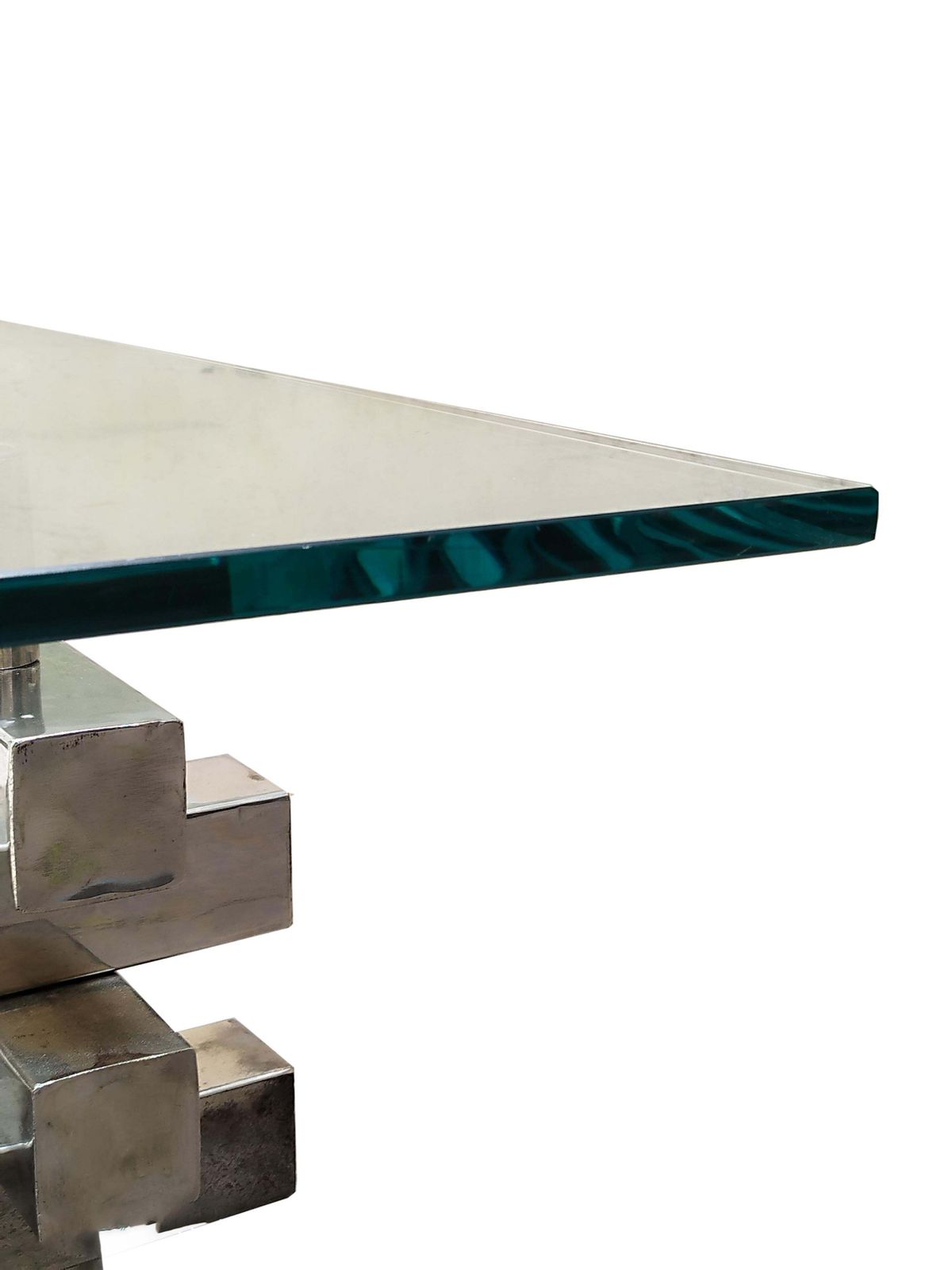 Chromed Metal And Glass Coffee Table, Italy 1970s photo buy